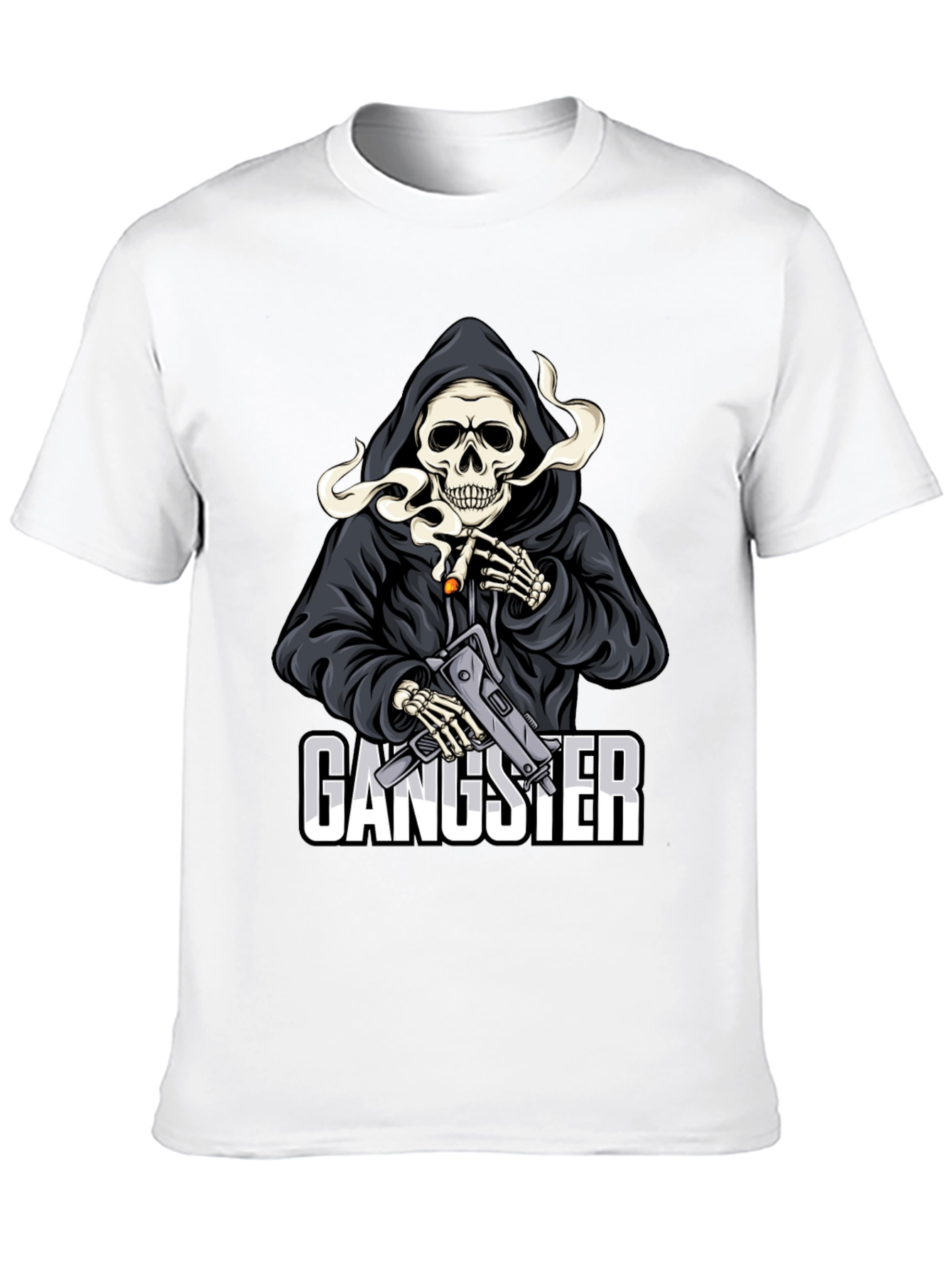Gangster Grim Reaper Graphic T-Shirt