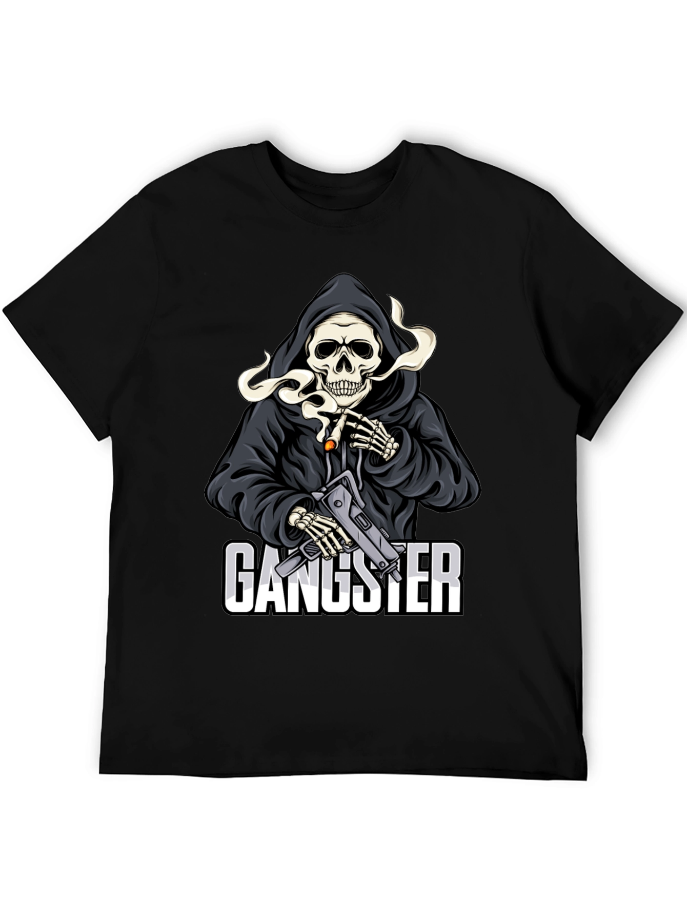 Gangster Grim Reaper Graphic T-Shirt