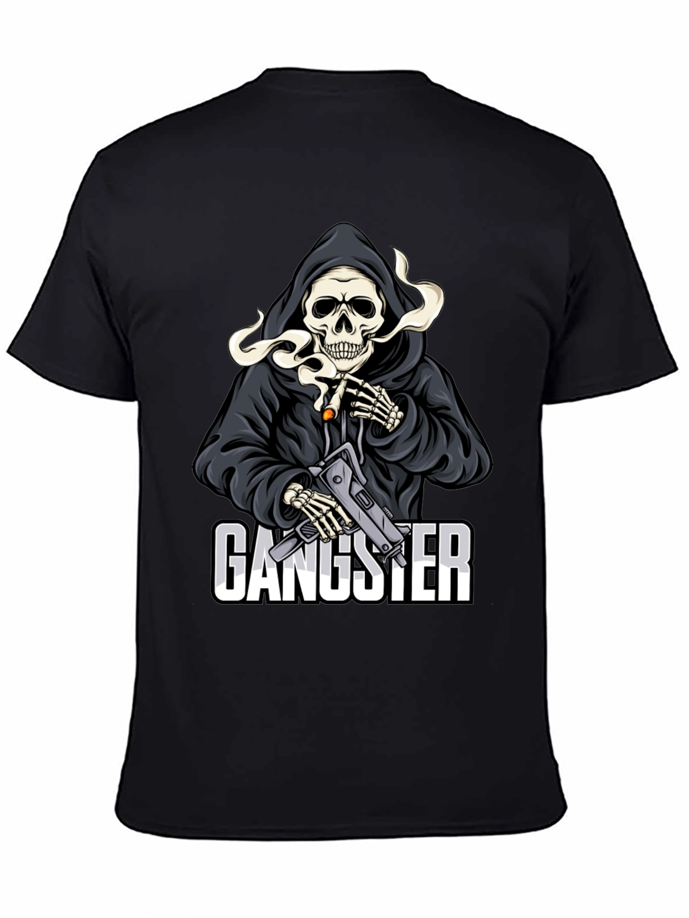Gangster Grim Reaper Graphic T-Shirt