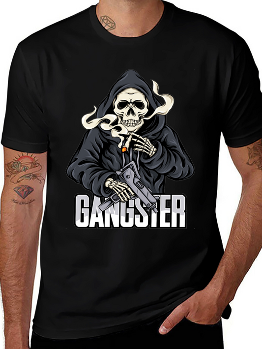 Gangster Grim Reaper Graphic T-Shirt