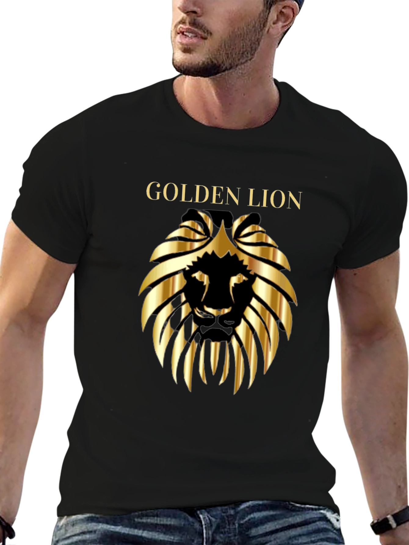 Golden Lion Graphic Tee - Black