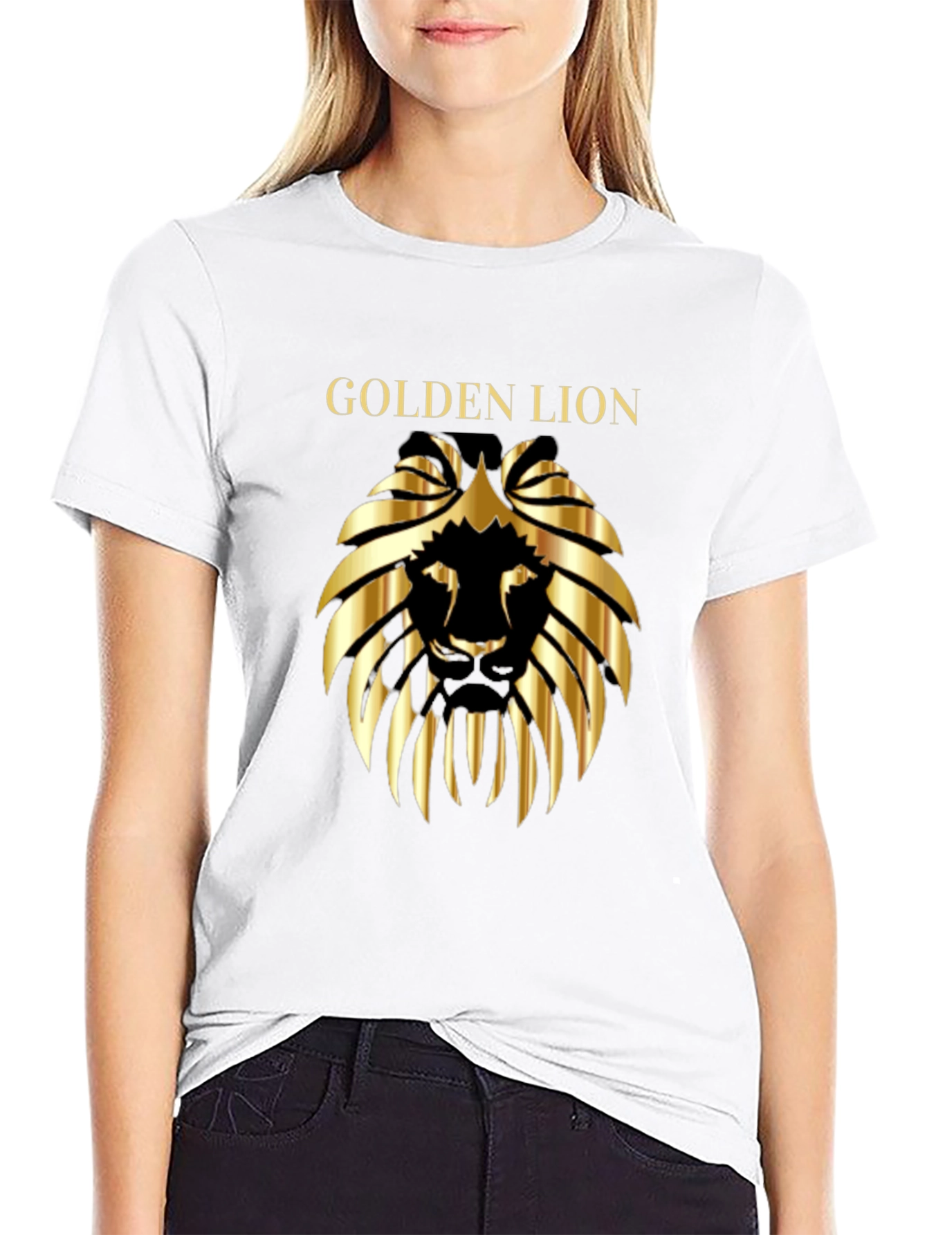 Golden Lion Graphic Tee - Black