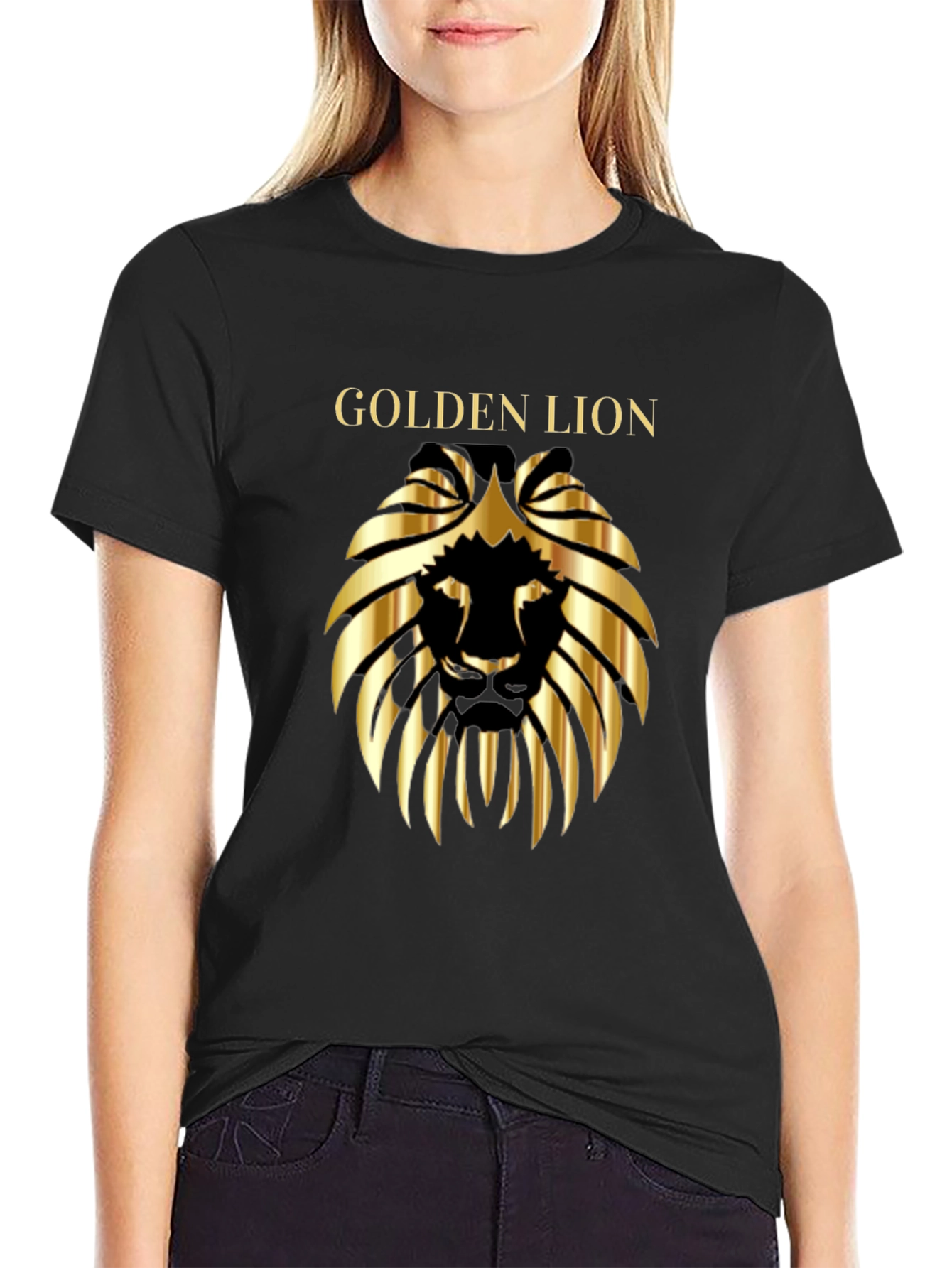 Golden Lion Graphic Tee - Black
