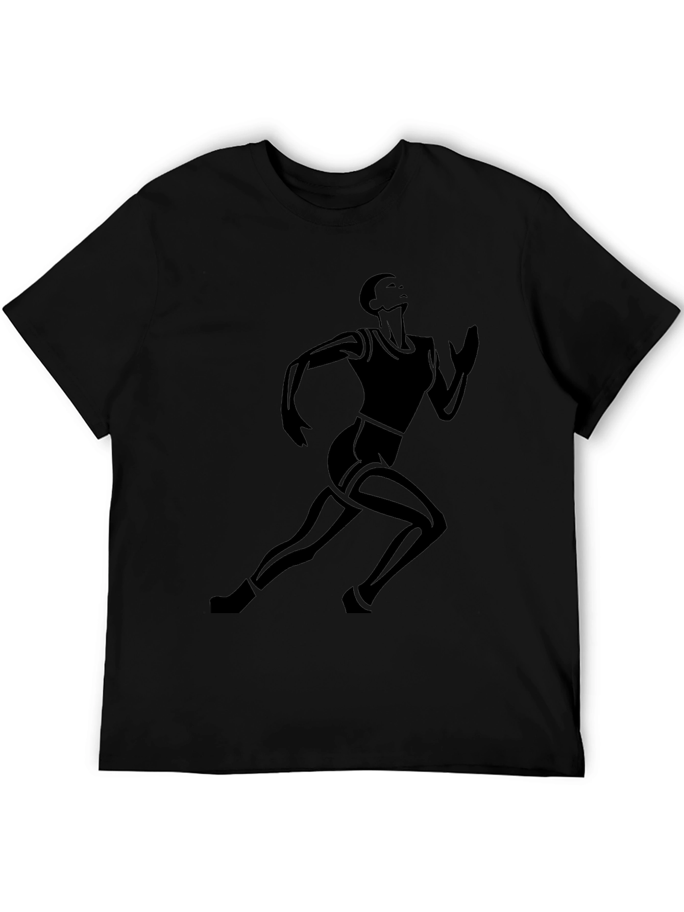 Mens Black Running Silhouette T-Shirt