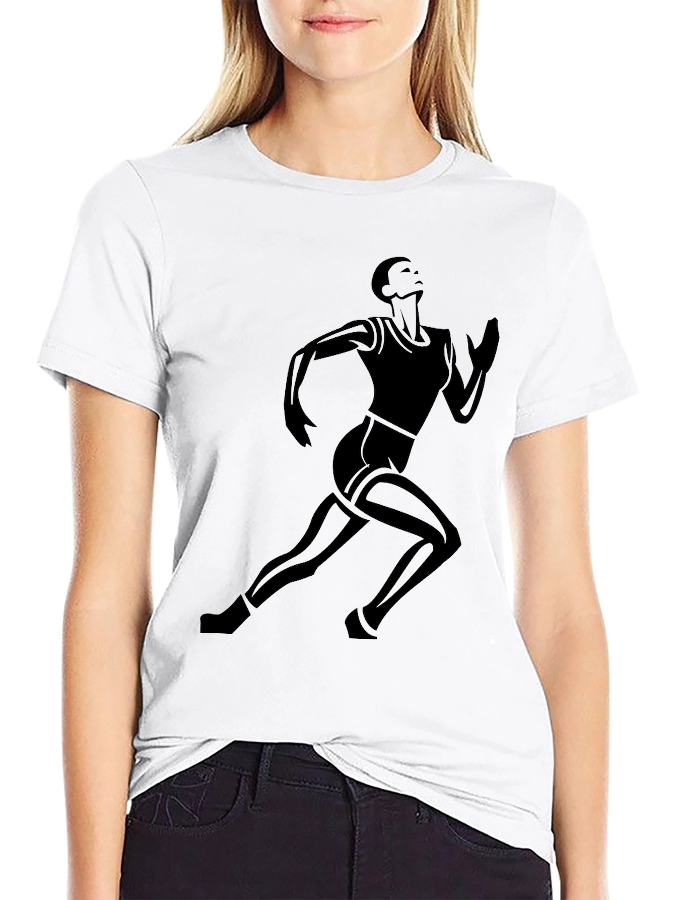 Mens Black Running Silhouette T-Shirt