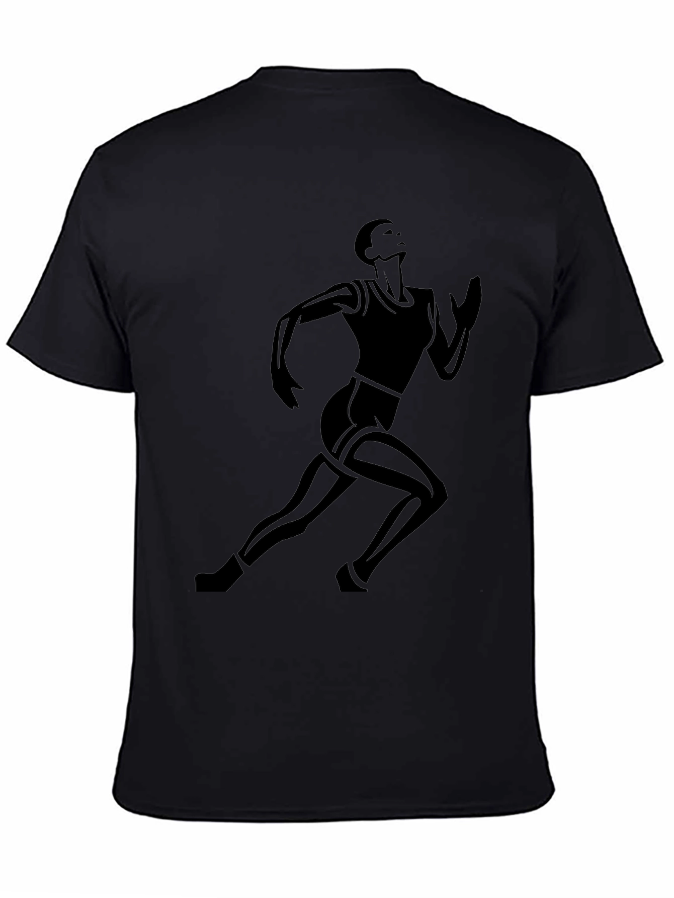 Mens Black Running Silhouette T-Shirt