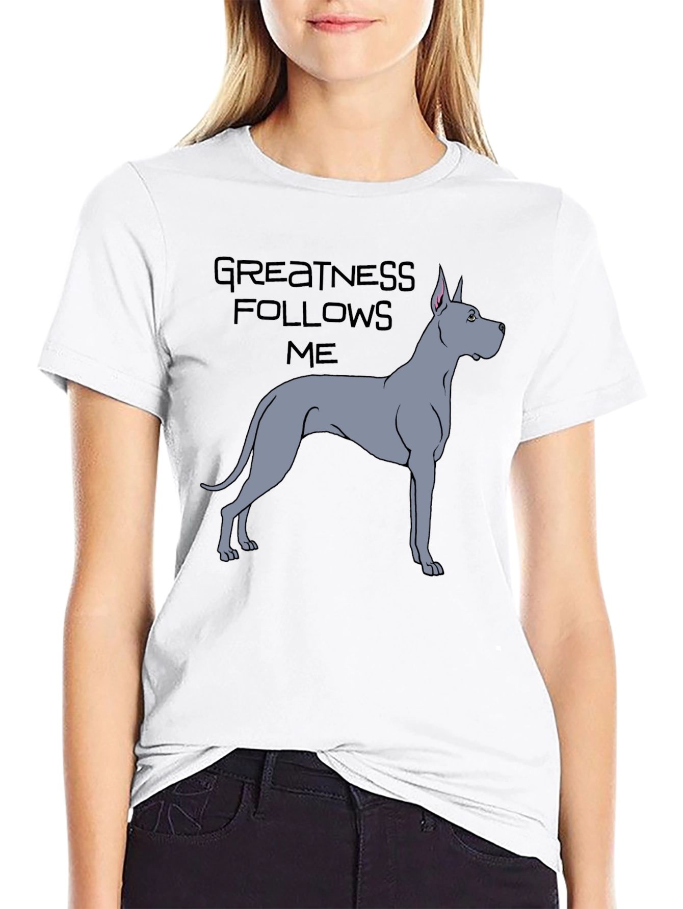 Greatness Follows Me Dog Graphic T-Shirt