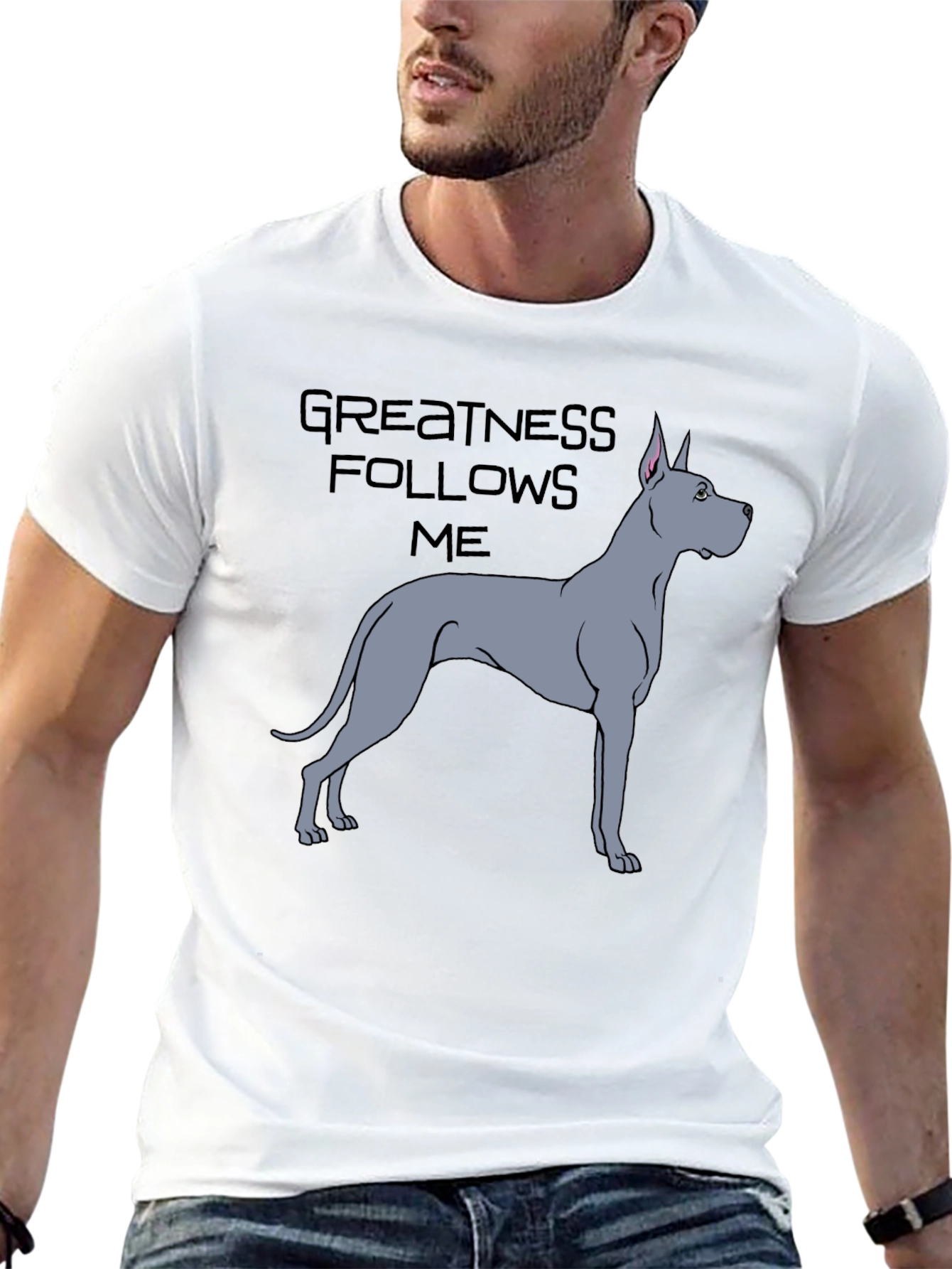 Greatness Follows Me Dog Graphic T-Shirt