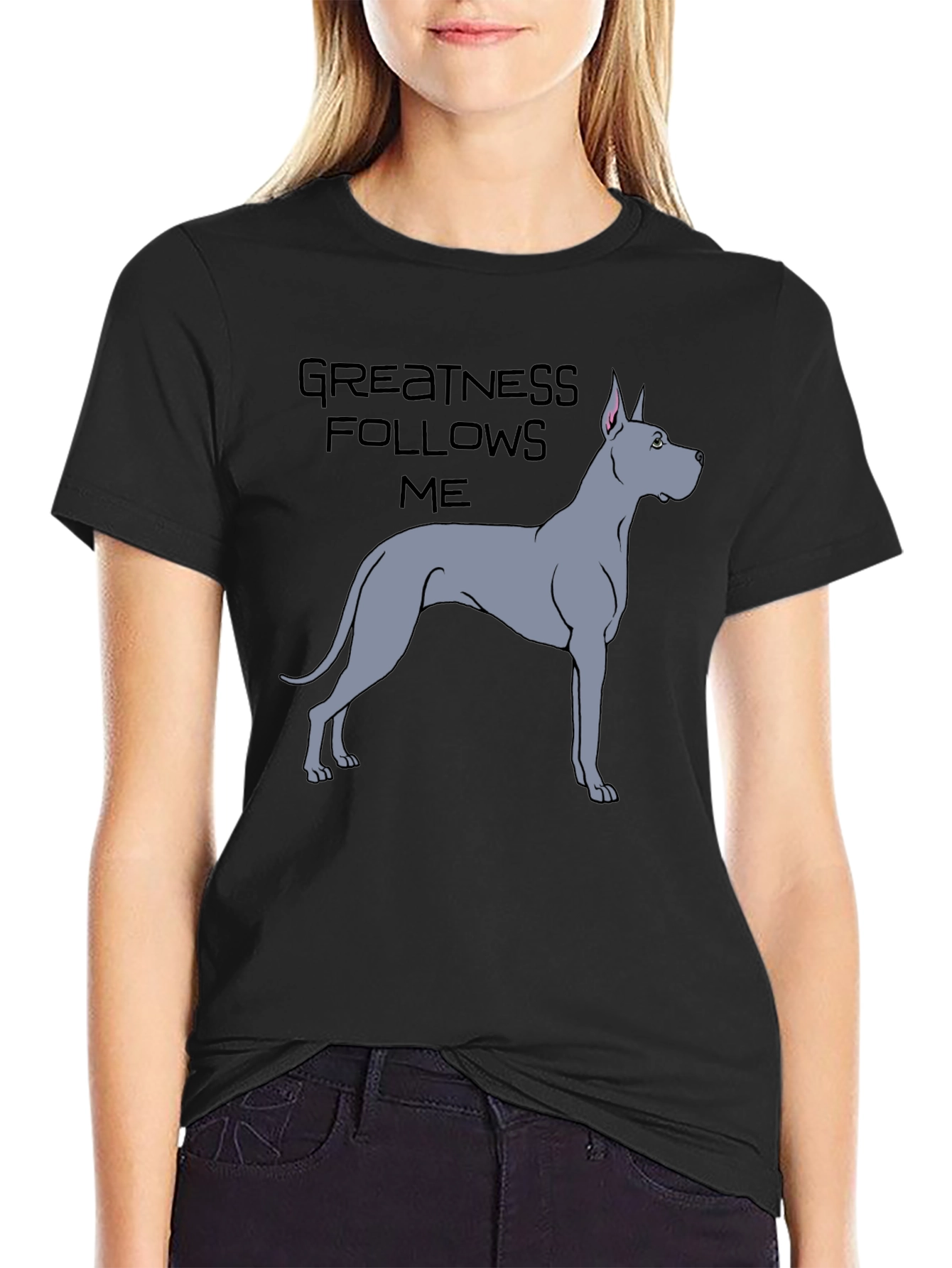Greatness Follows Me Dog Graphic T-Shirt