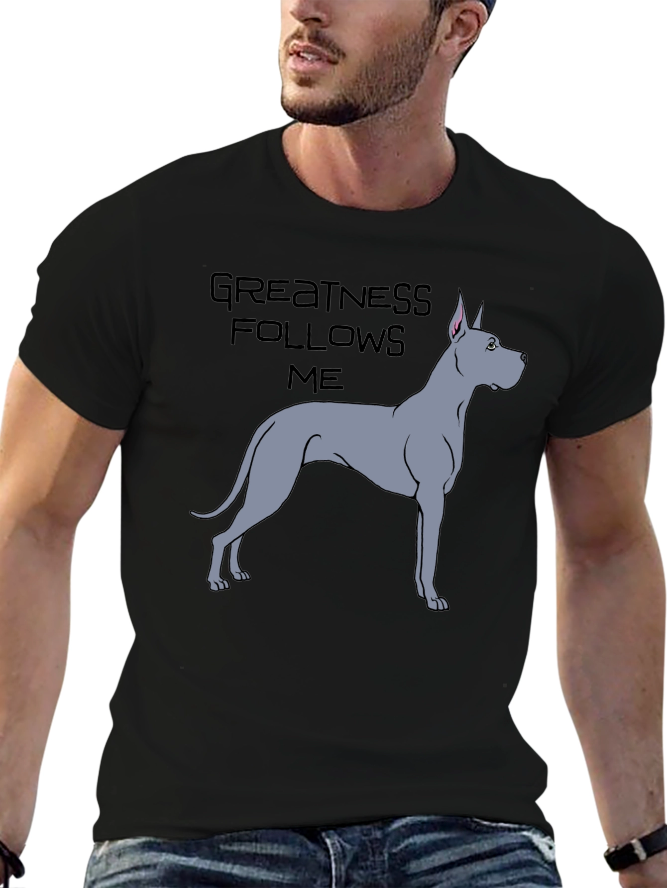 Greatness Follows Me Dog Graphic T-Shirt