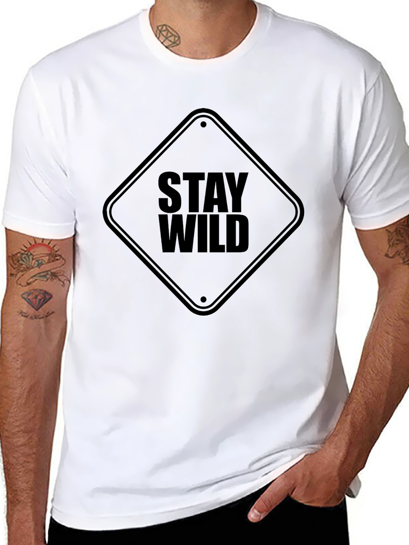 Stay Wild Graphic Black T-Shirt