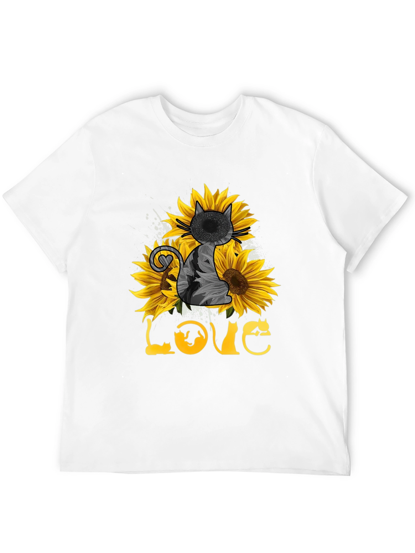 Cat & Sunflower Love T-Shirt