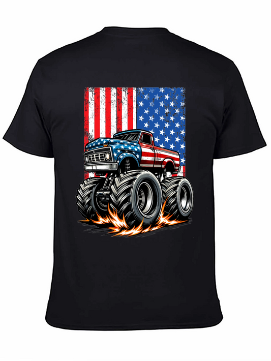 American Flag Monster Truck Graphic Tee