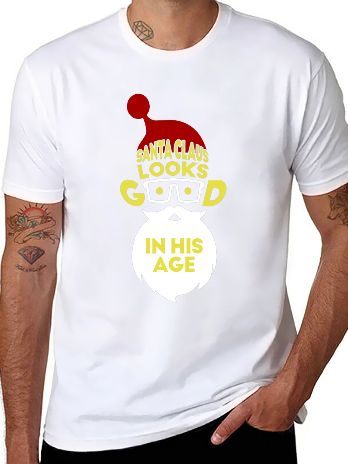 Santa Claus Looks Good In His Age T-Shirt
