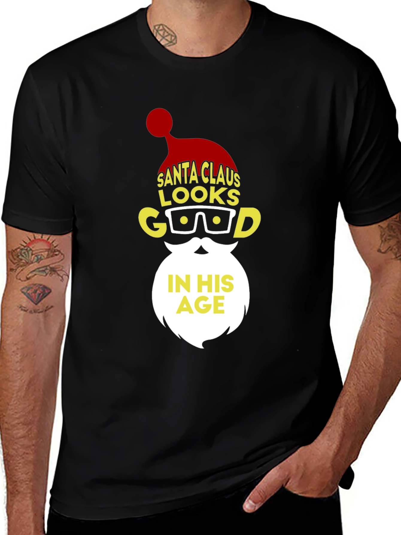 Santa Claus Looks Good In His Age T-Shirt