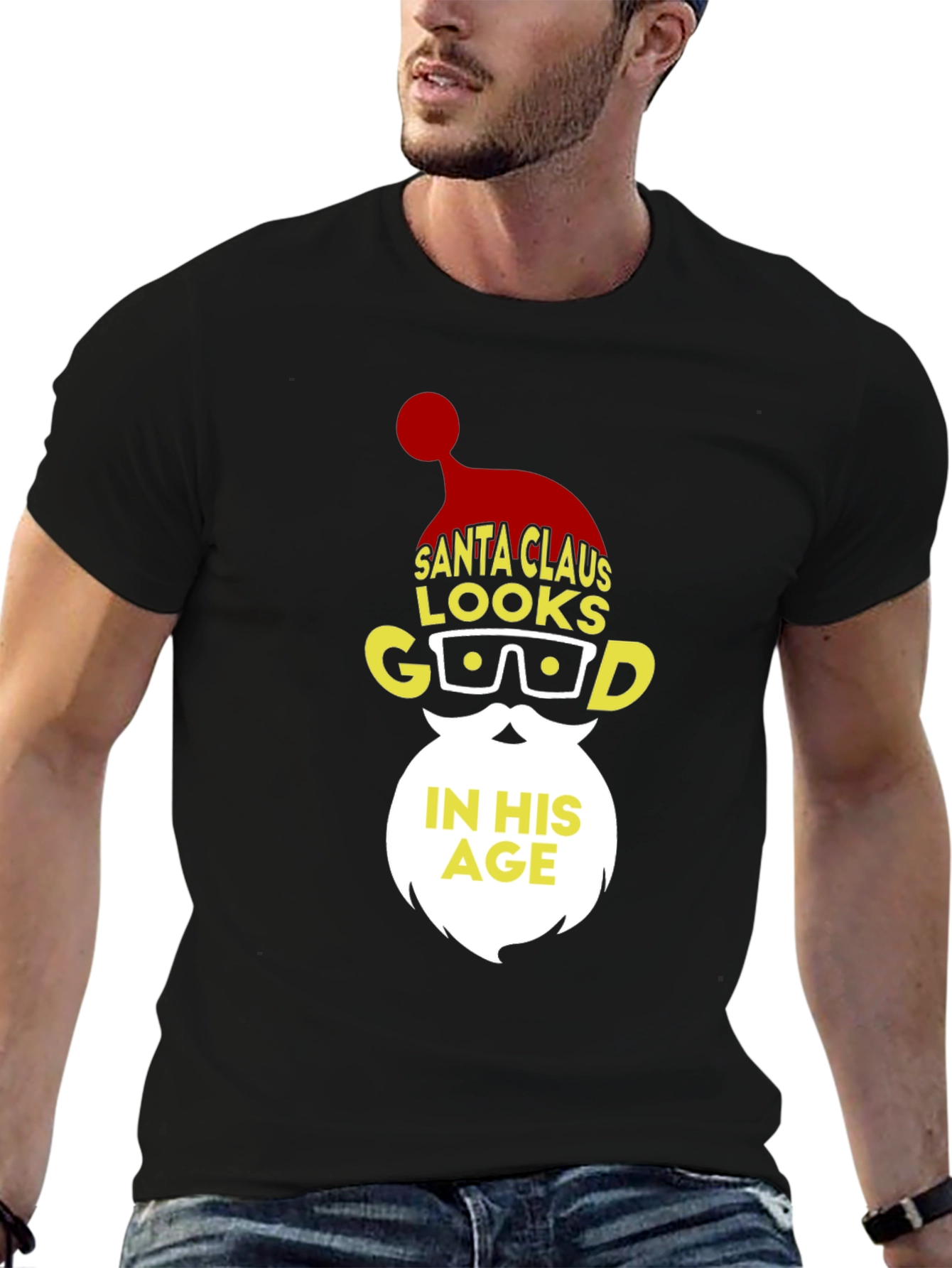 Santa Claus Looks Good In His Age T-Shirt