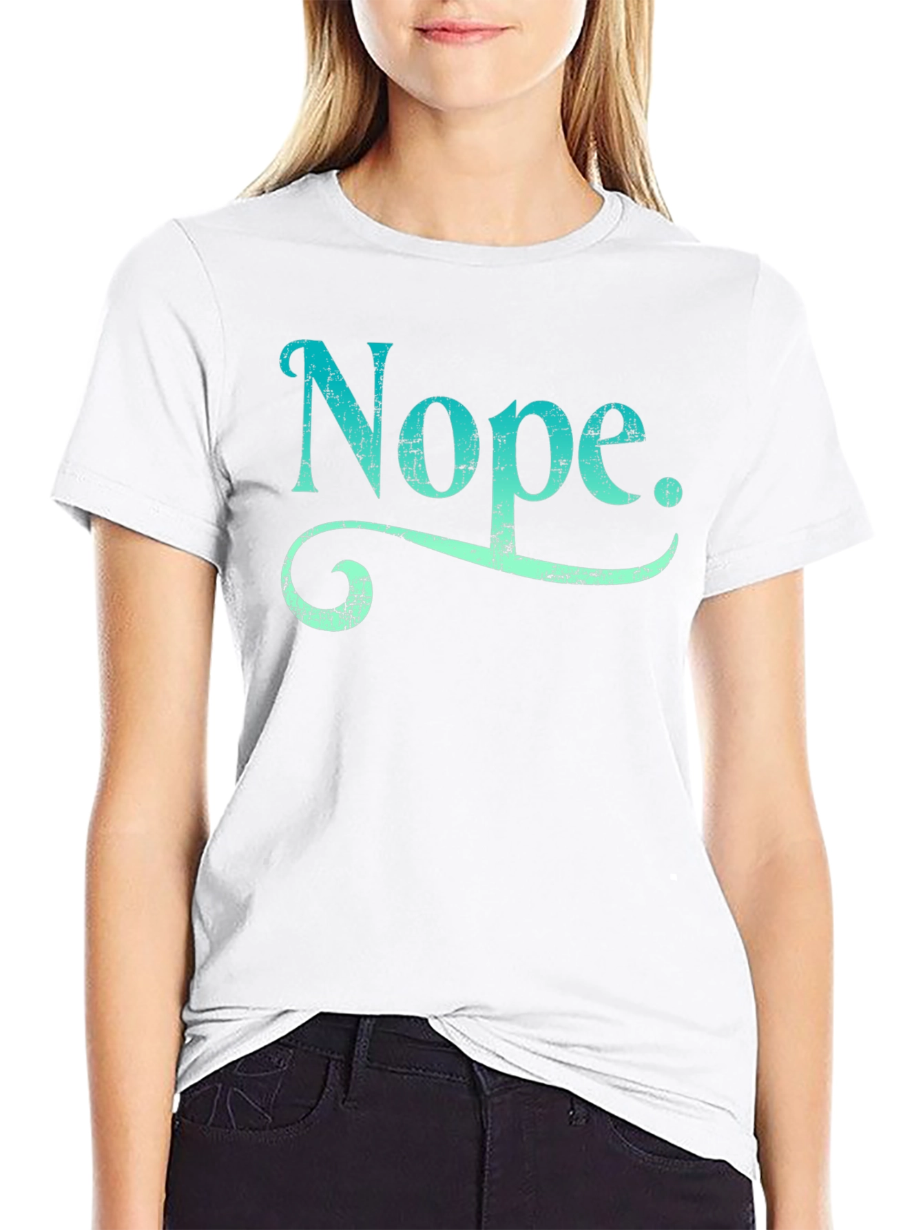 Nope Graphic Tee - Casual Black T-Shirt