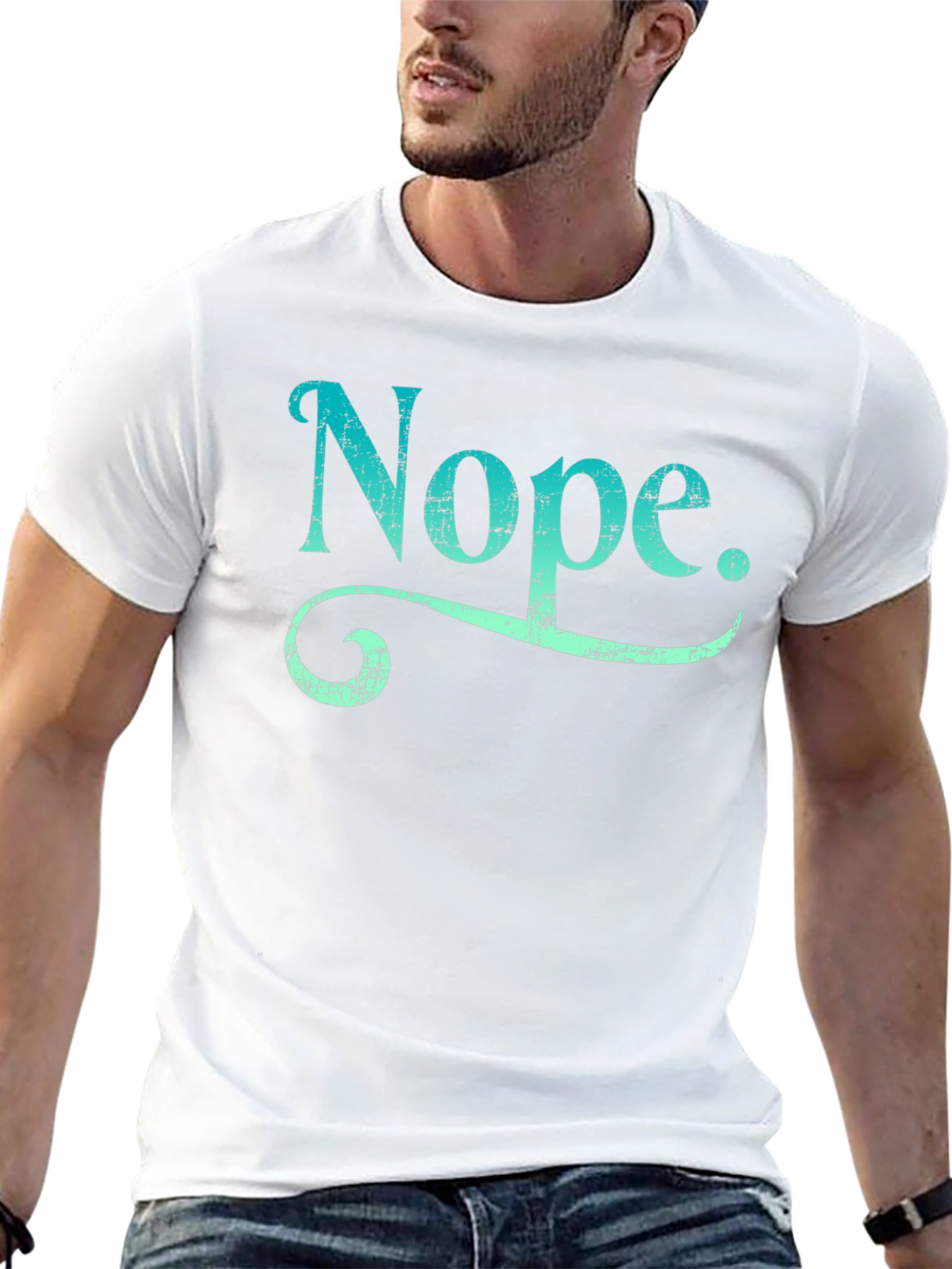 Nope Graphic Tee - Casual Black T-Shirt