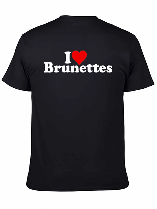 I Heart Brunettes Black T-Shirt