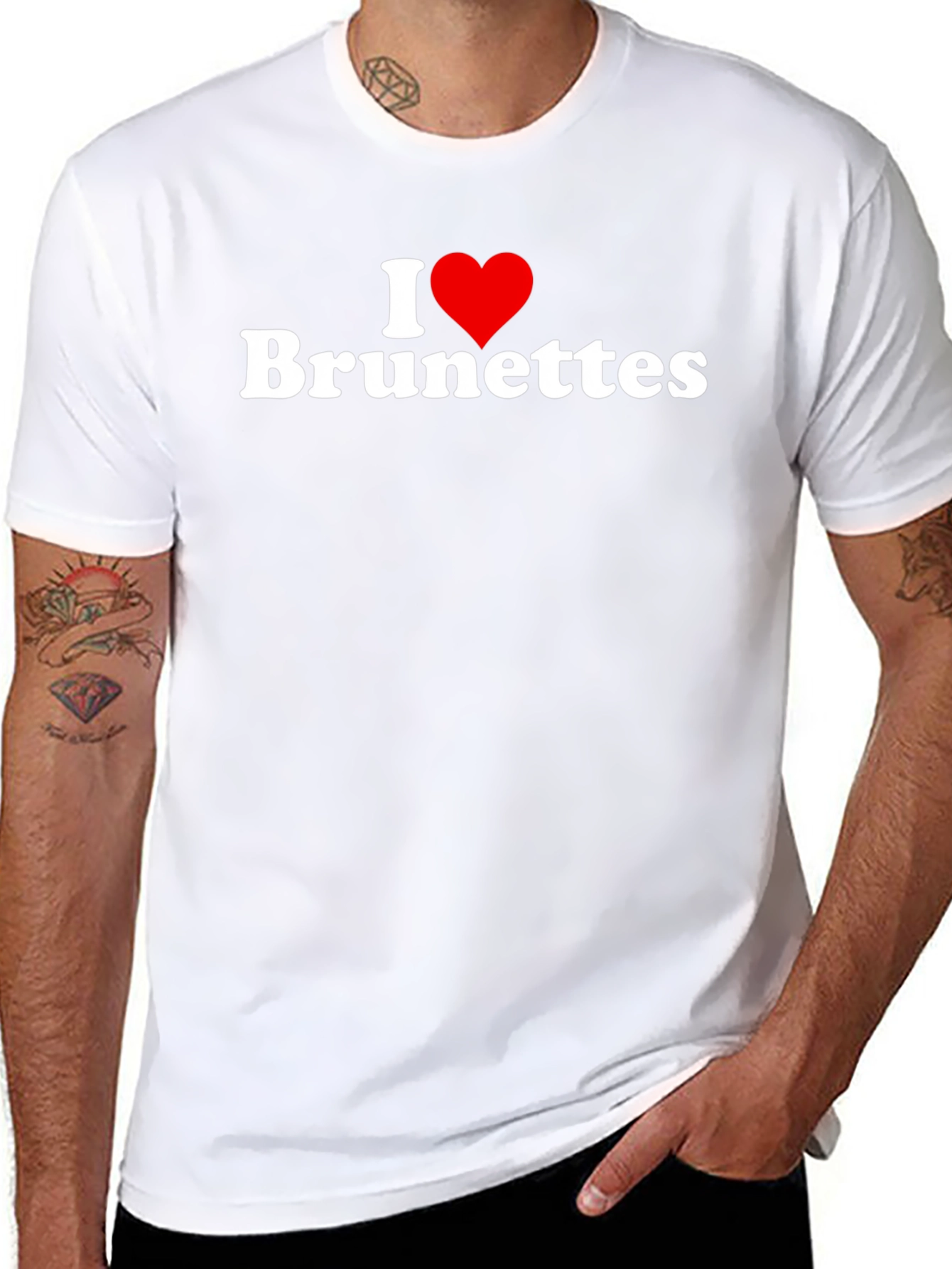 I Heart Brunettes Black T-Shirt