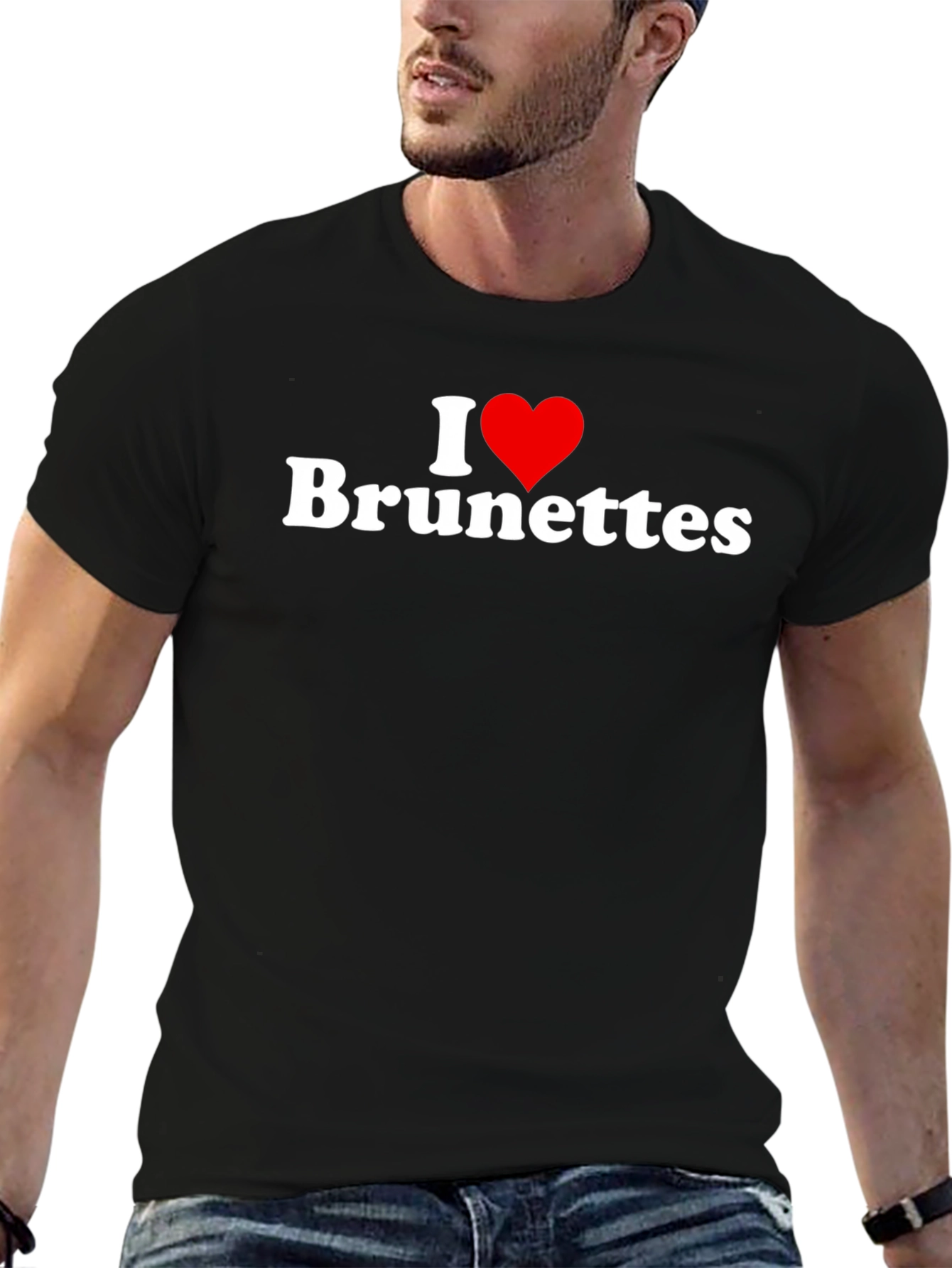 I Heart Brunettes Black T-Shirt