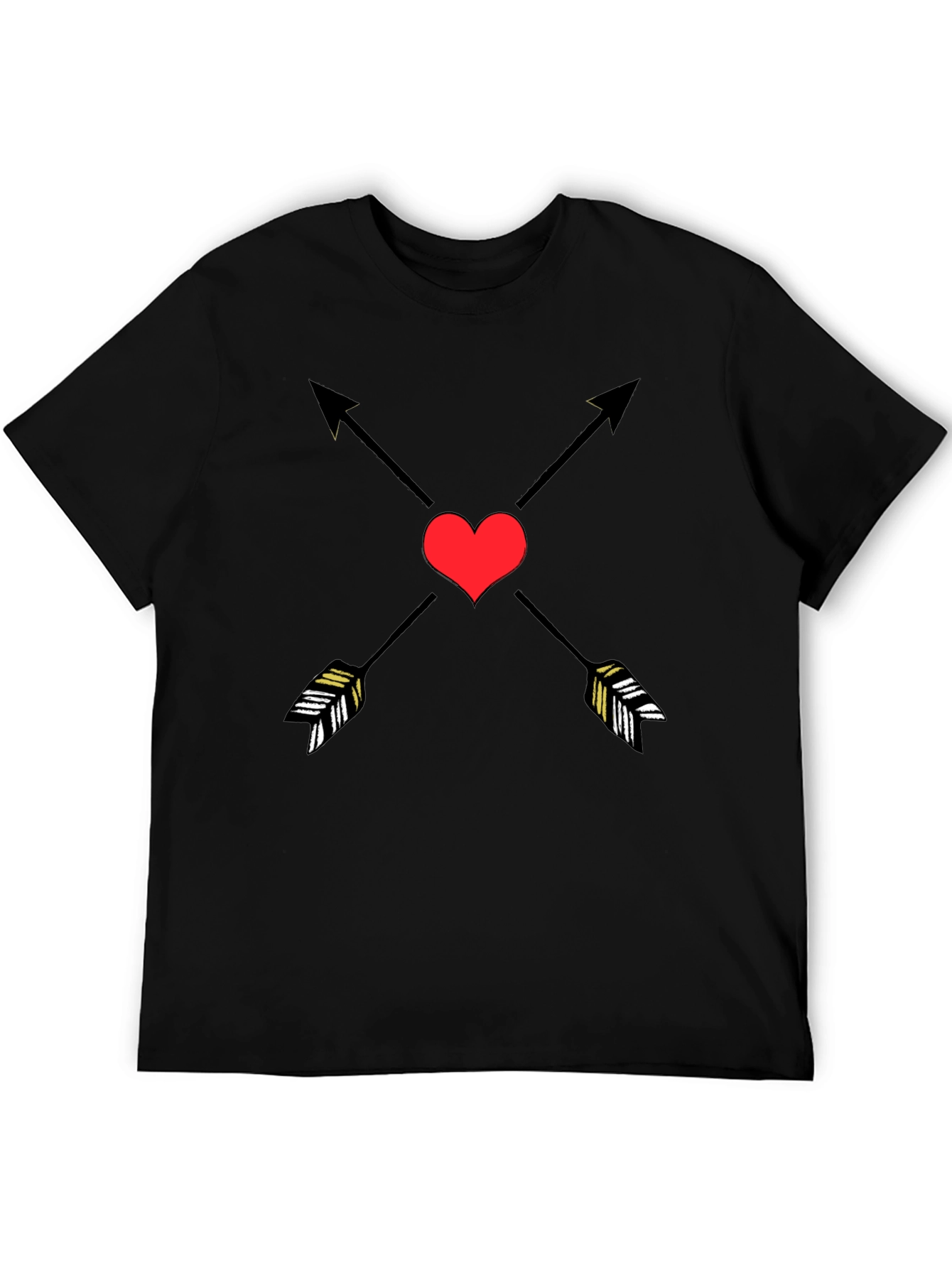 Heart & Arrow Graphic Black T-Shirt