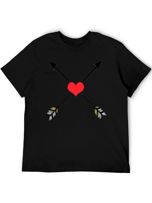 Heart & Arrow Graphic Black T-Shirt