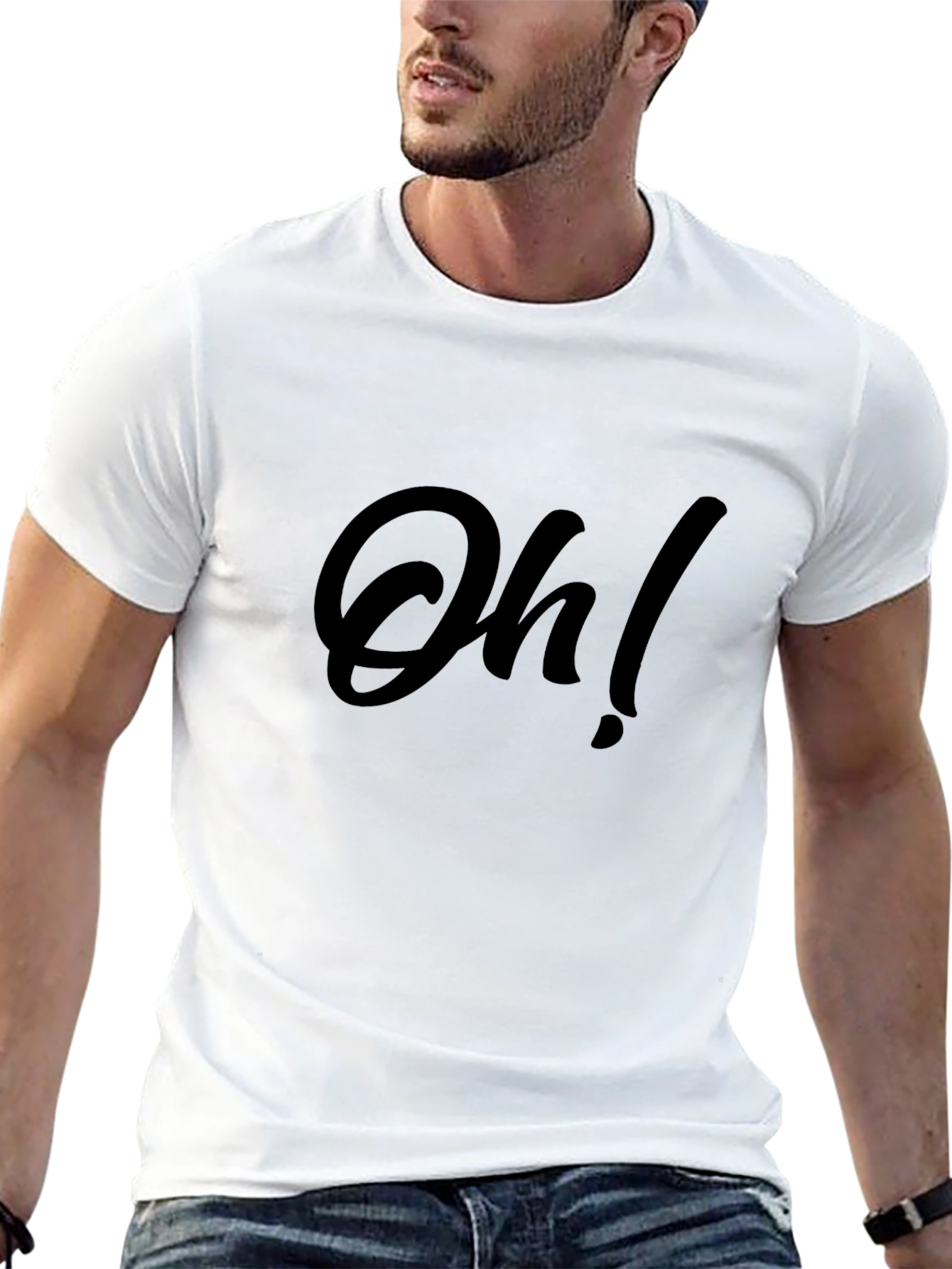 Oh! Graphic Print Black T-Shirt for Casual Wear
