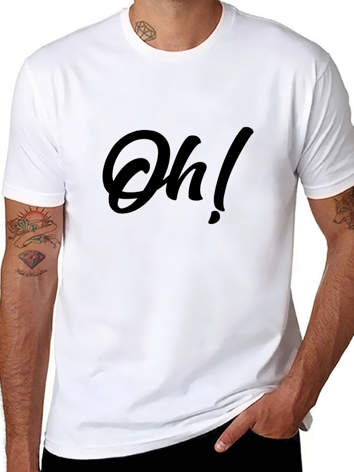 Oh! Graphic Print Black T-Shirt for Casual Wear