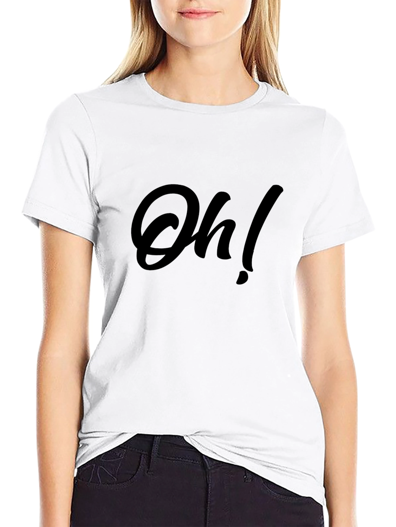 Oh! Graphic Print Black T-Shirt for Casual Wear