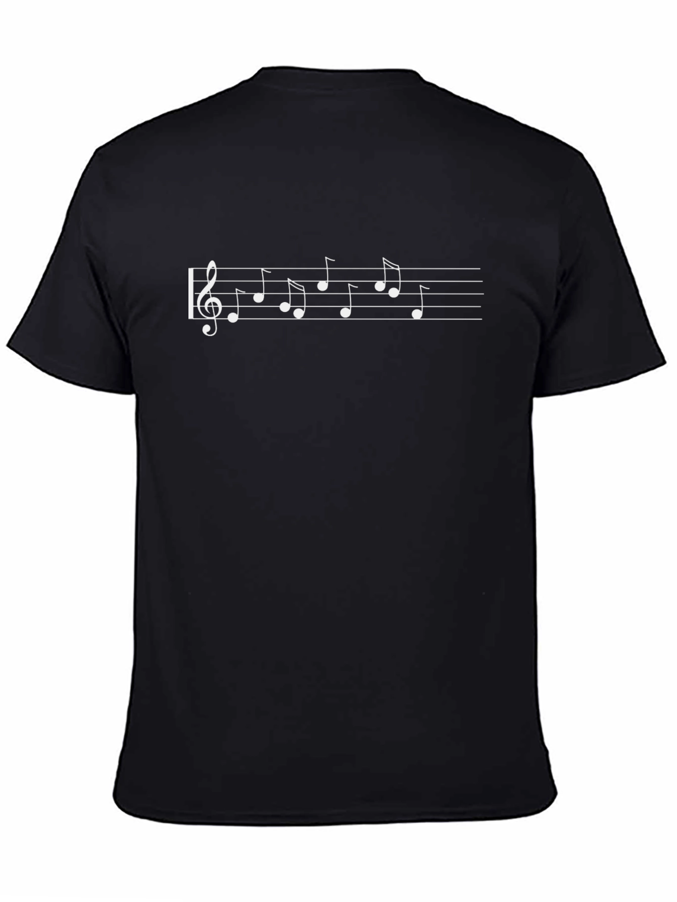 Musical Note Staff T-Shirt - Black