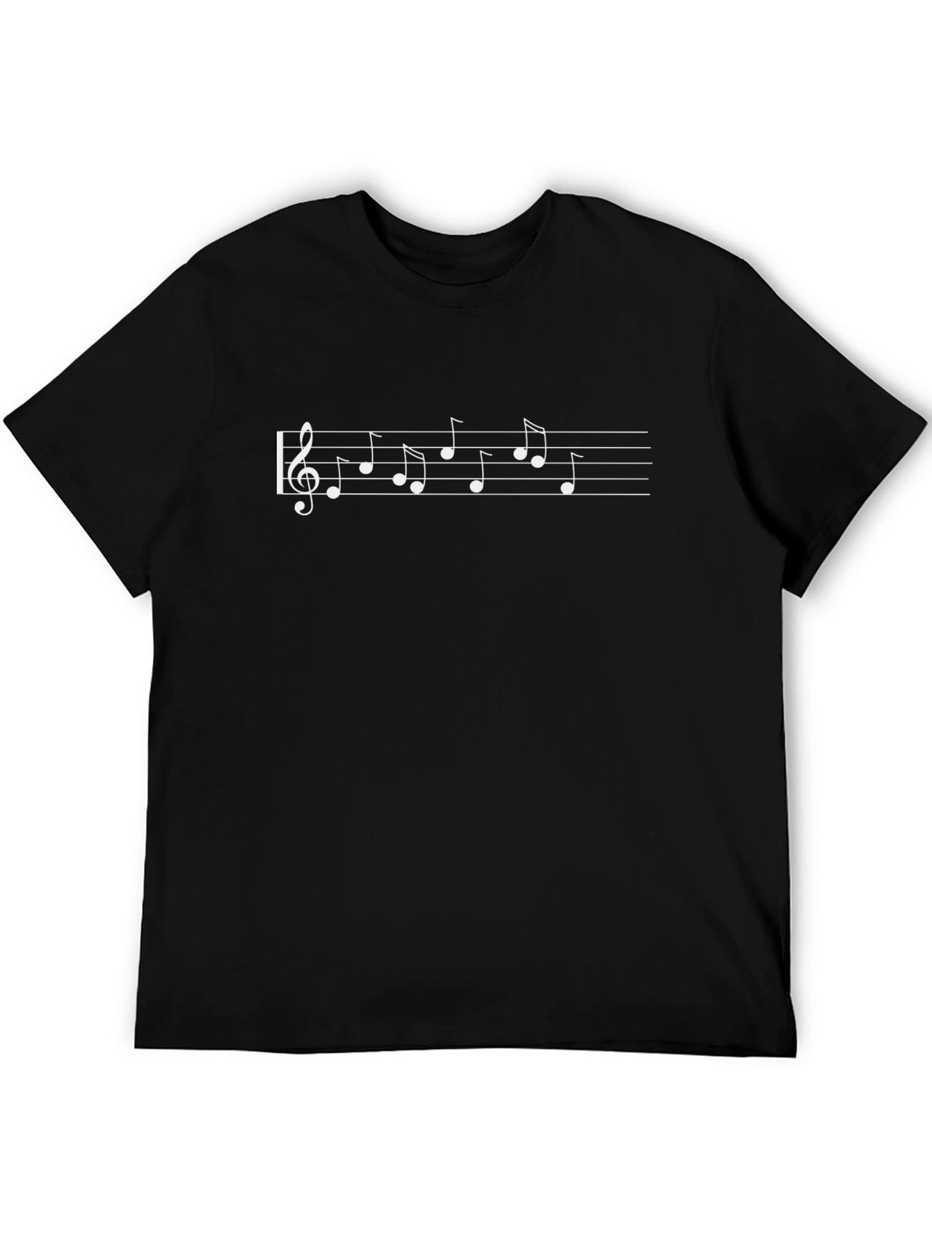 Musical Note Staff T-Shirt - Black
