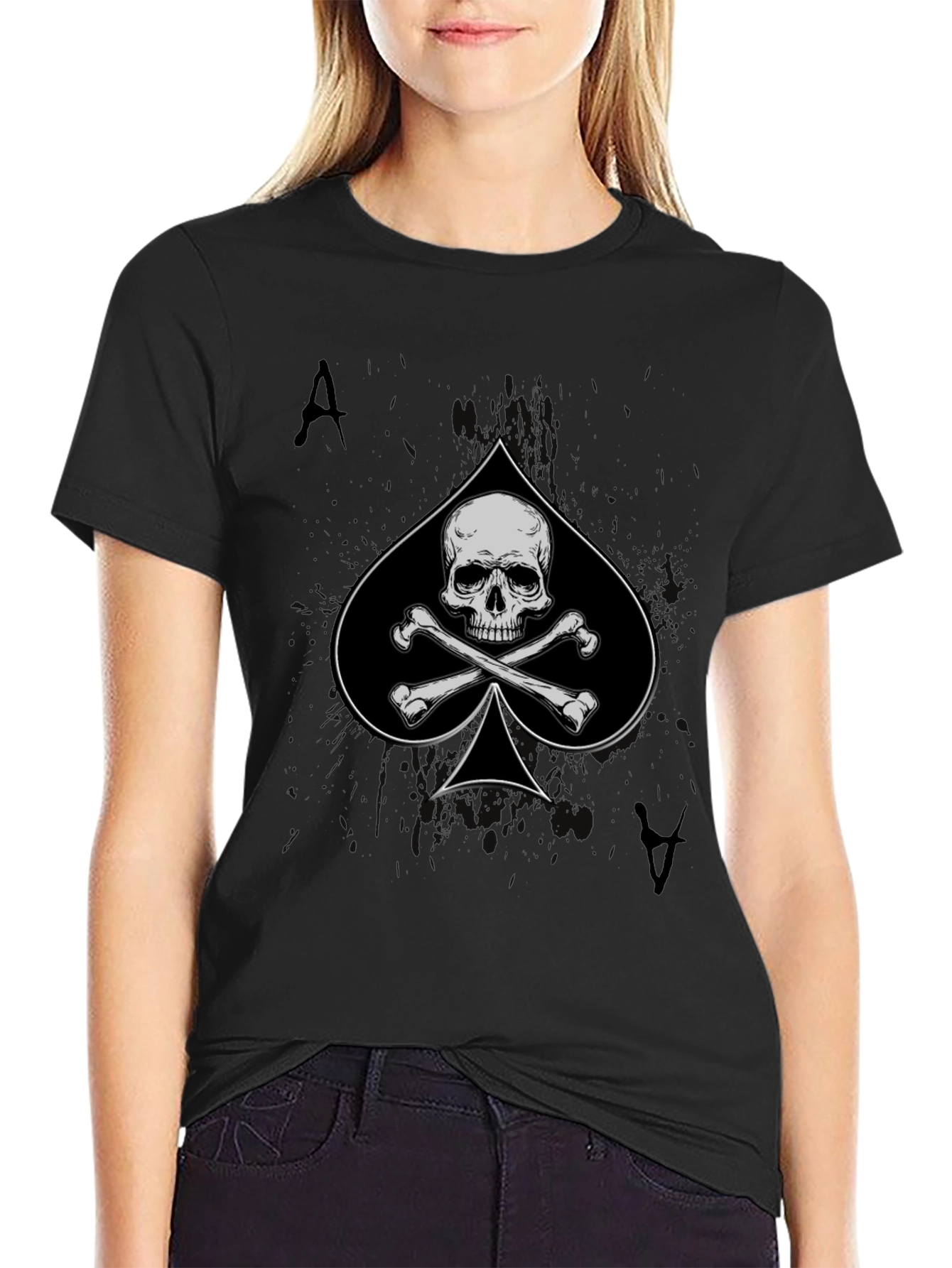 Ace of Spades Skull Graphic T-Shirt
