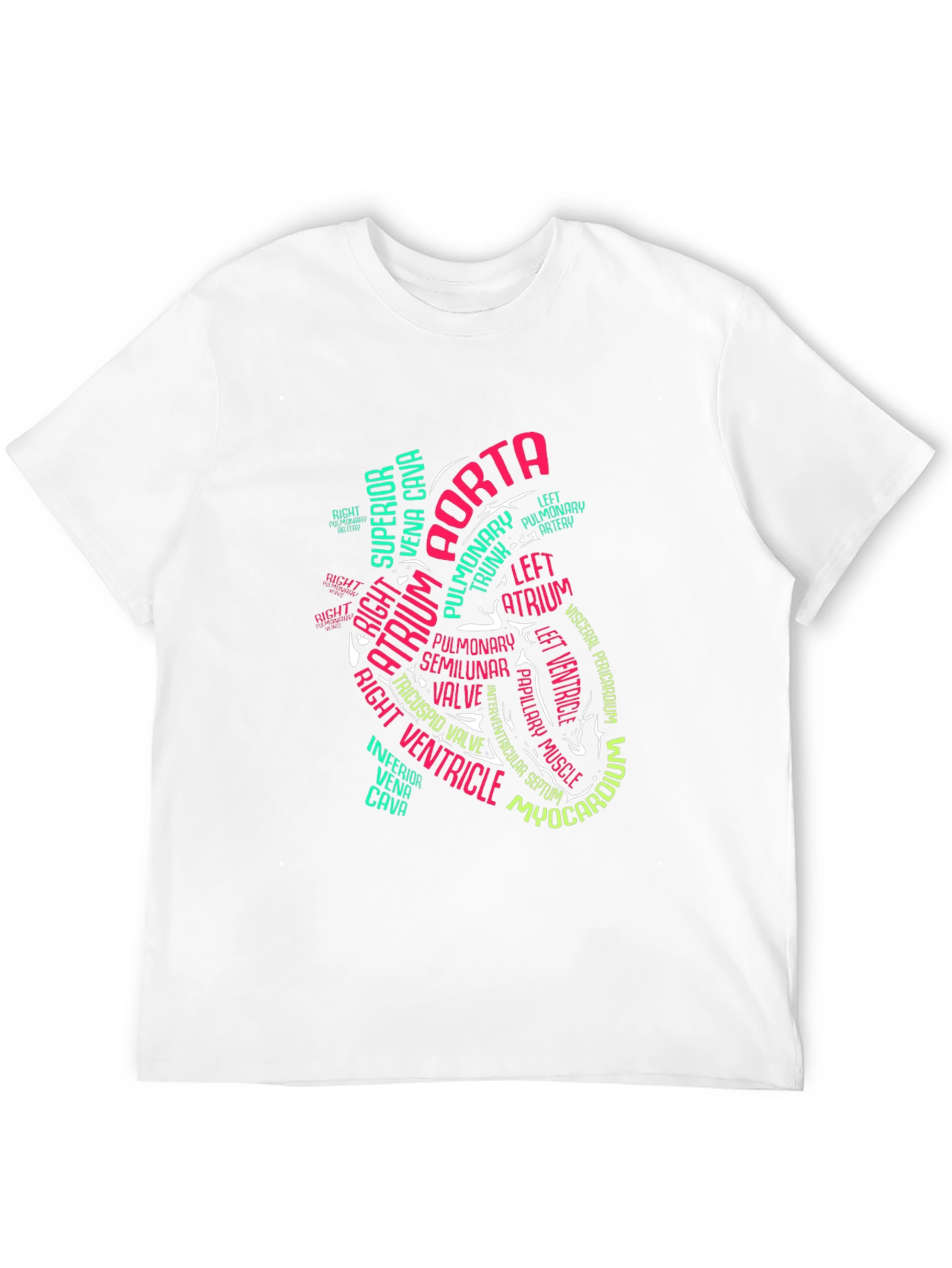 Anatomical Heart Word Art Graphic T-Shirt