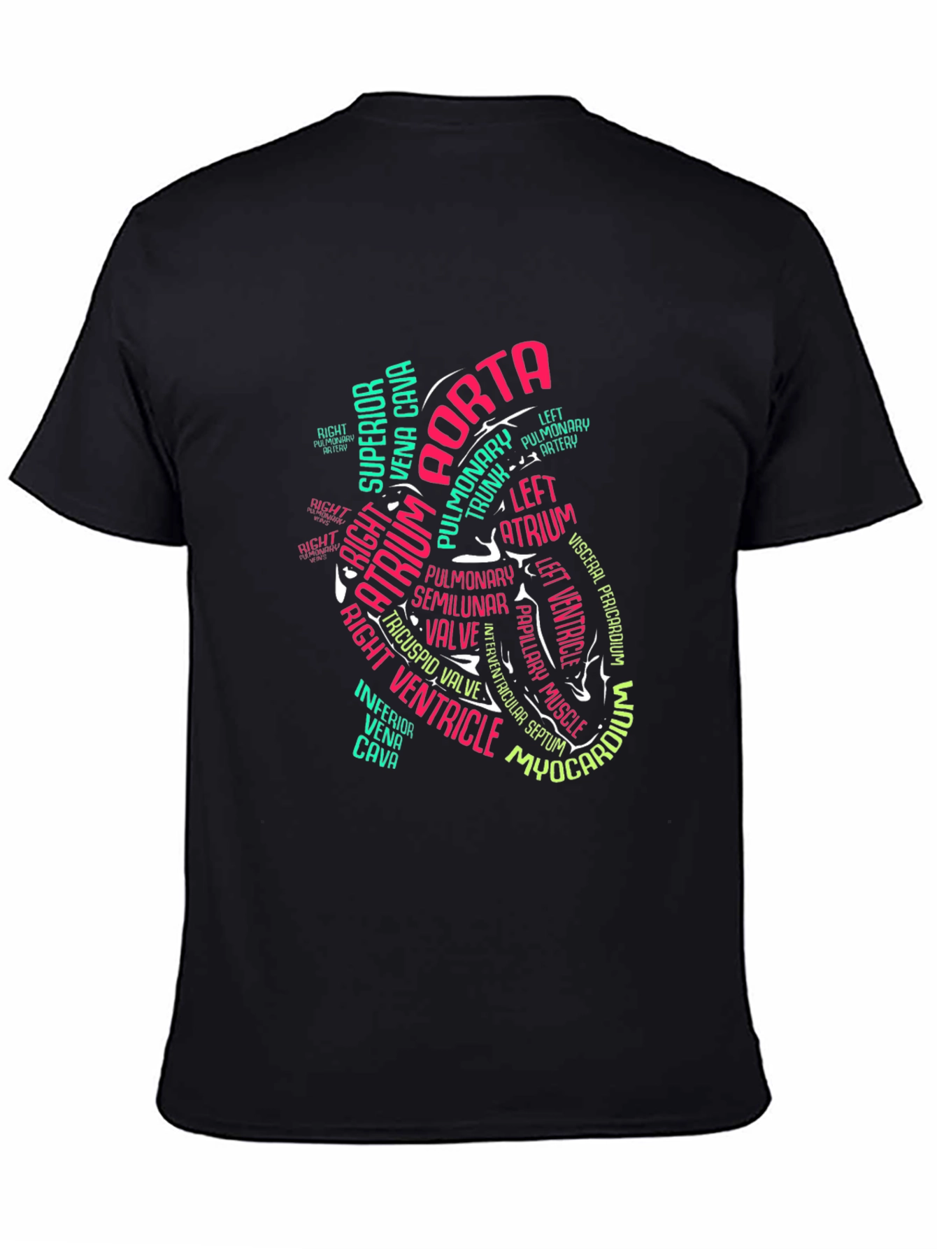 Anatomical Heart Word Art Graphic T-Shirt