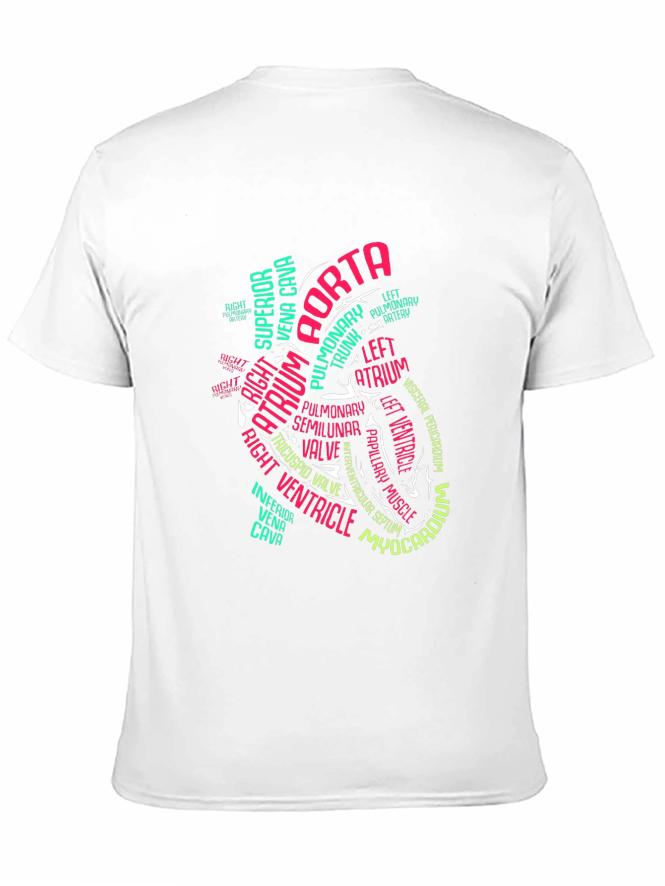 Anatomical Heart Word Art Graphic T-Shirt