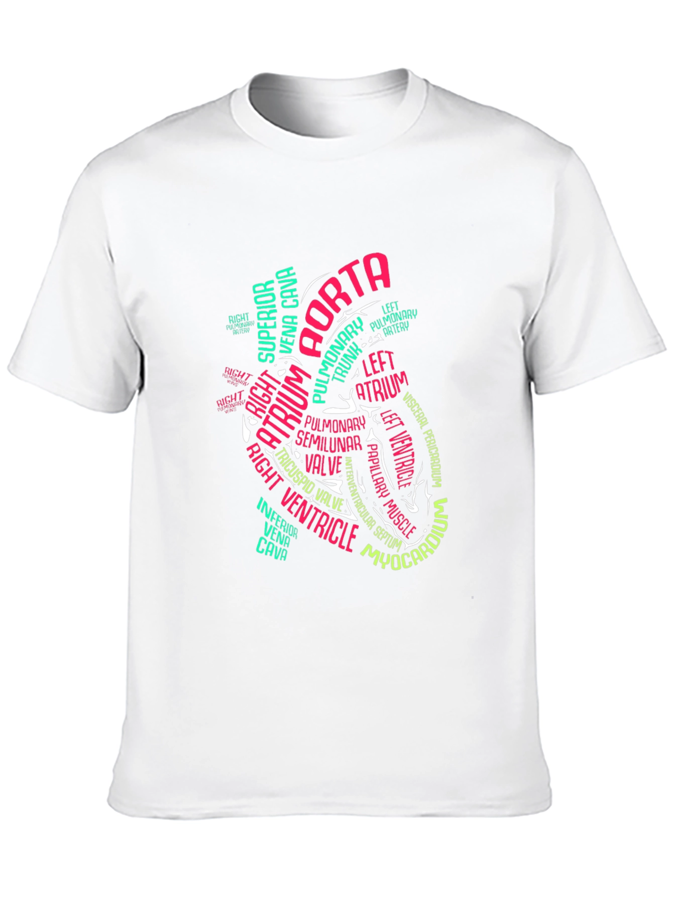Anatomical Heart Word Art Graphic T-Shirt
