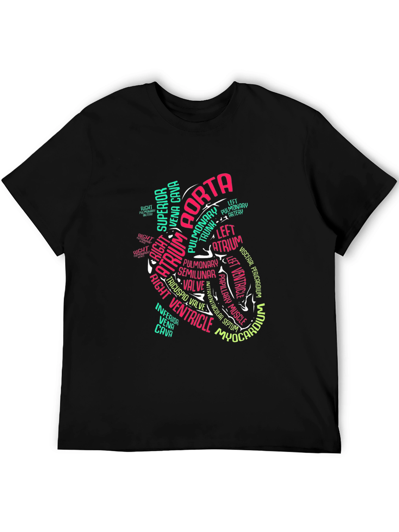 Anatomical Heart Word Art Graphic T-Shirt
