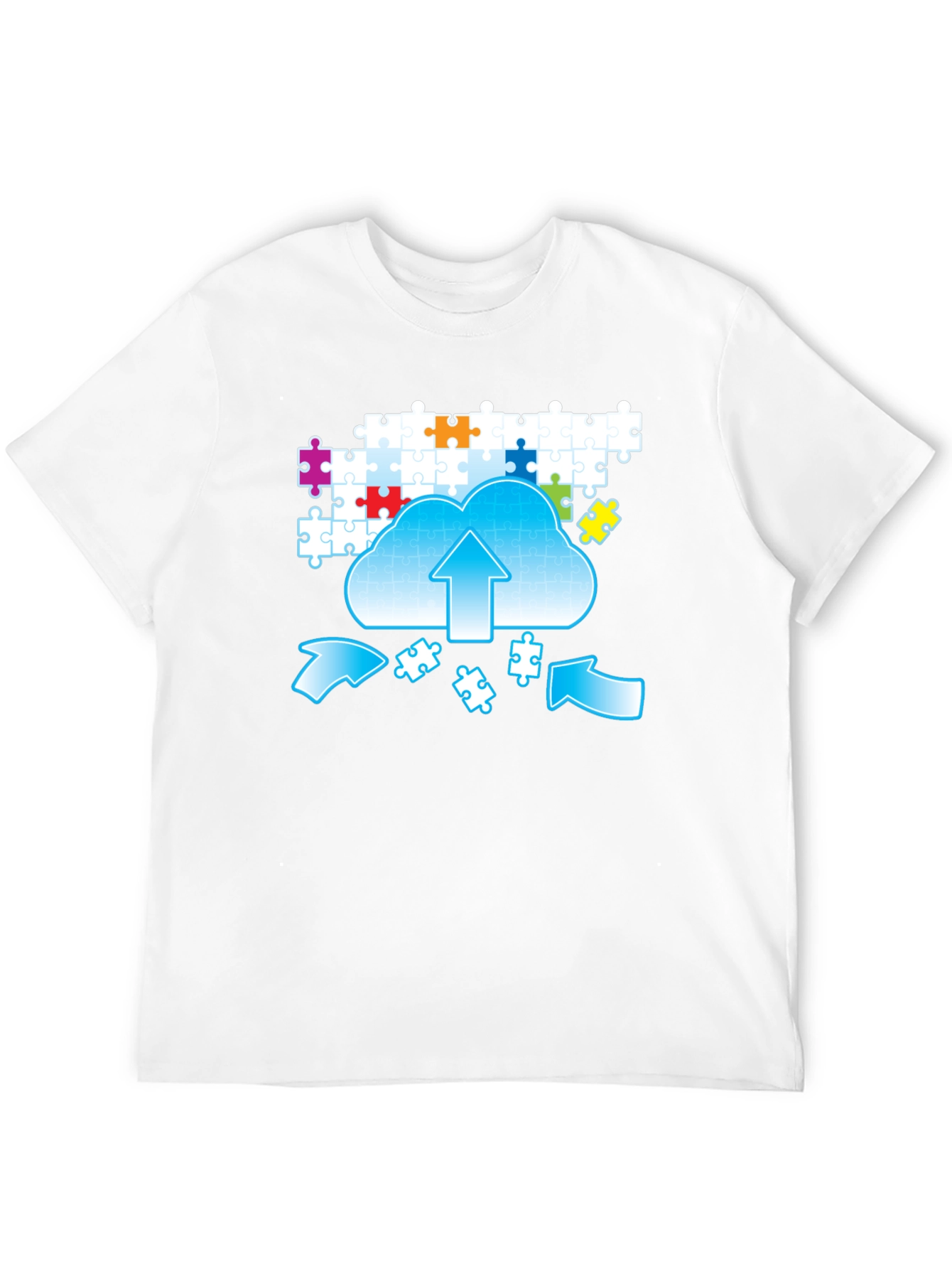 Puzzle Cloud Upload Graphic T-Shirt