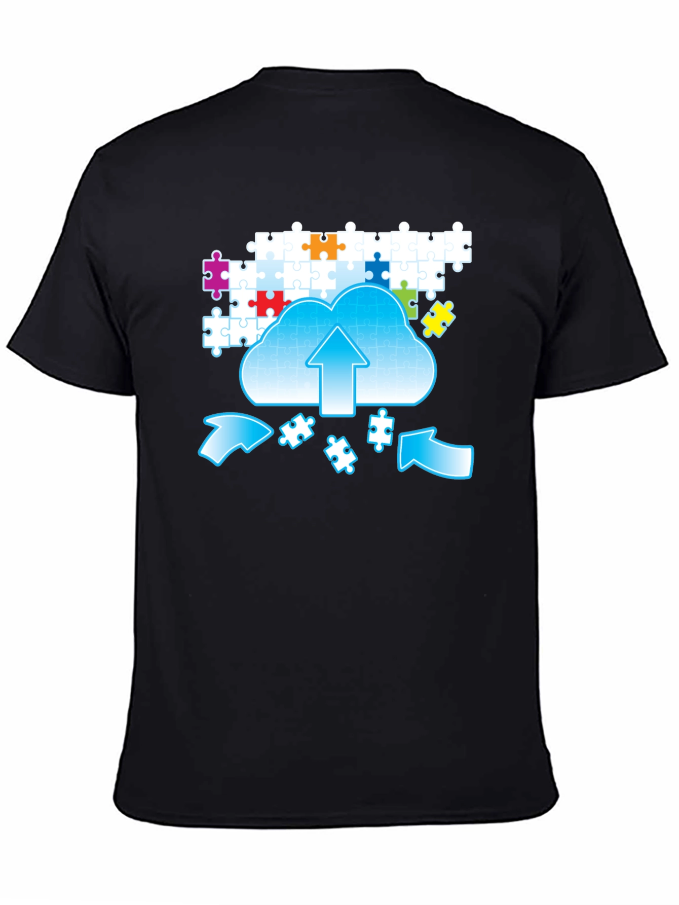 Puzzle Cloud Upload Graphic T-Shirt