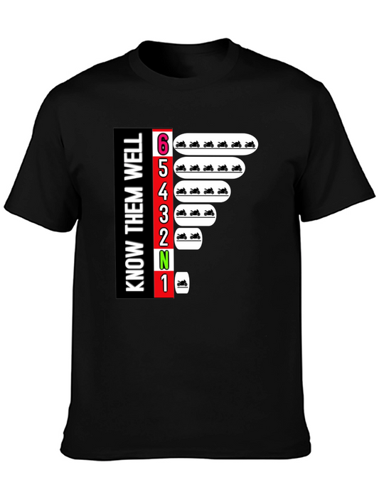 Know Them Well Motorcycle T-Shirt - Gear Shift Design
