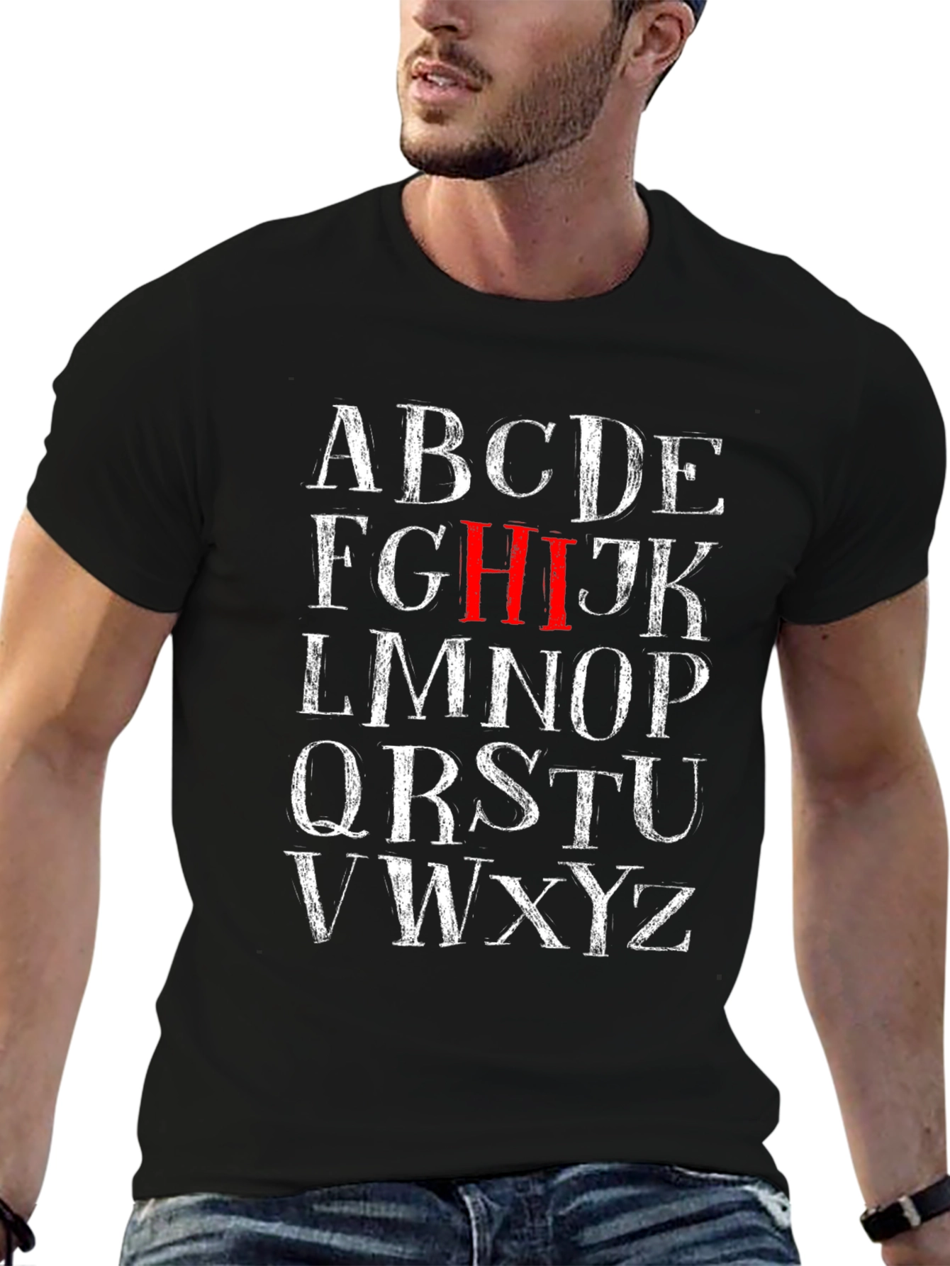 Alphabet Letter Graphic Print T-Shirt