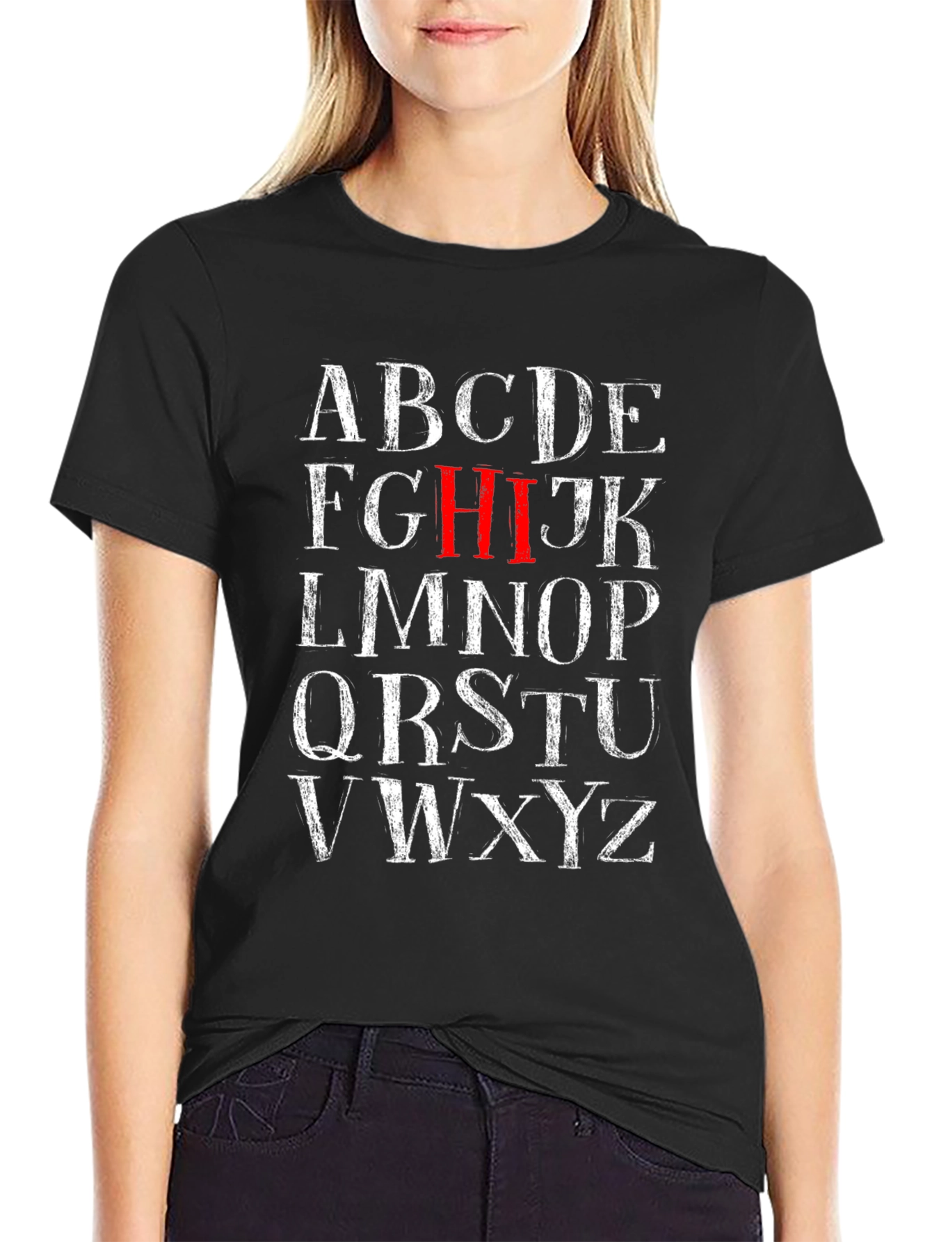 Alphabet Letter Graphic Print T-Shirt