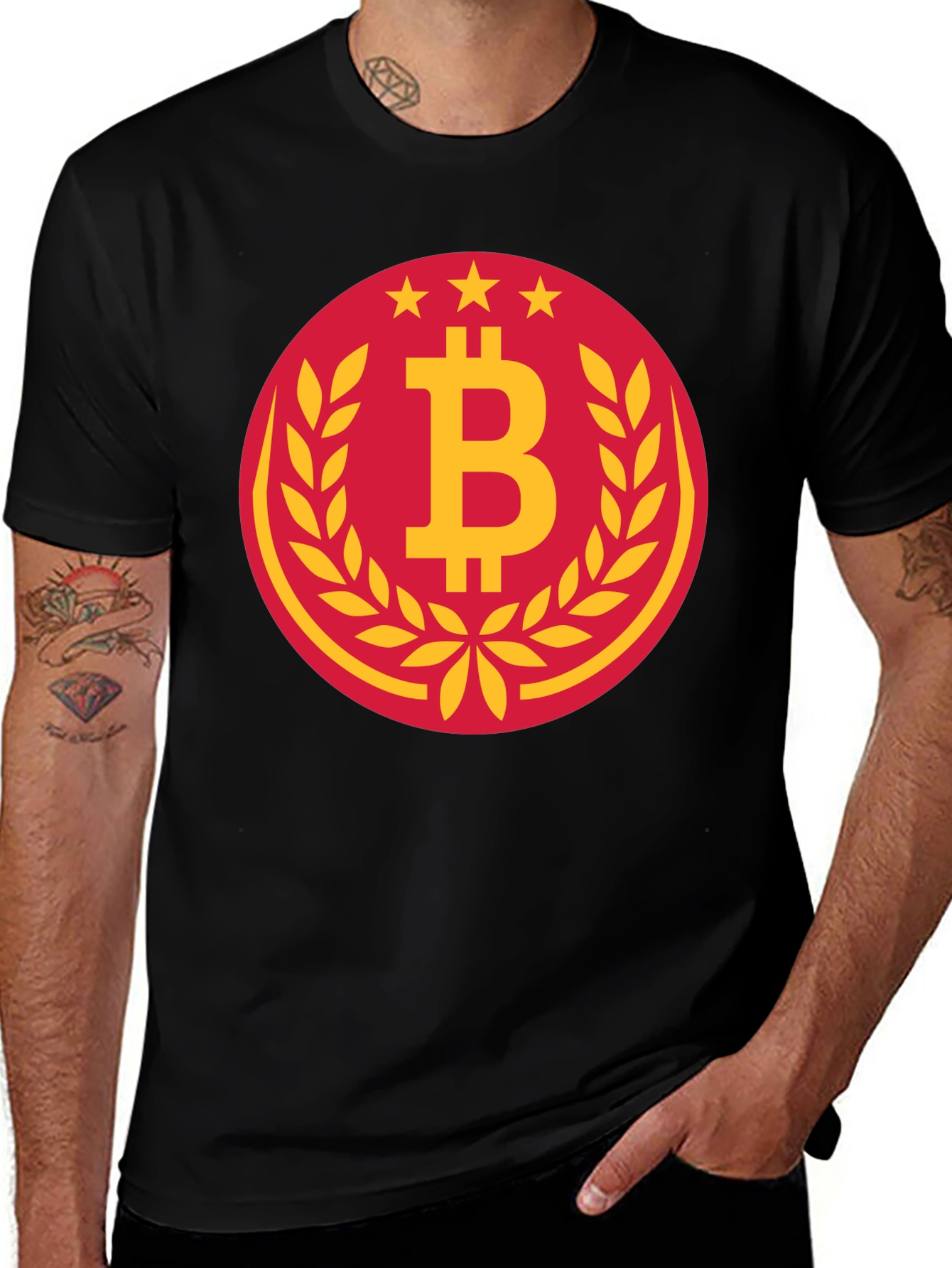 Bitcoin Circle Graphic Tee - Black Crypto T-Shirt