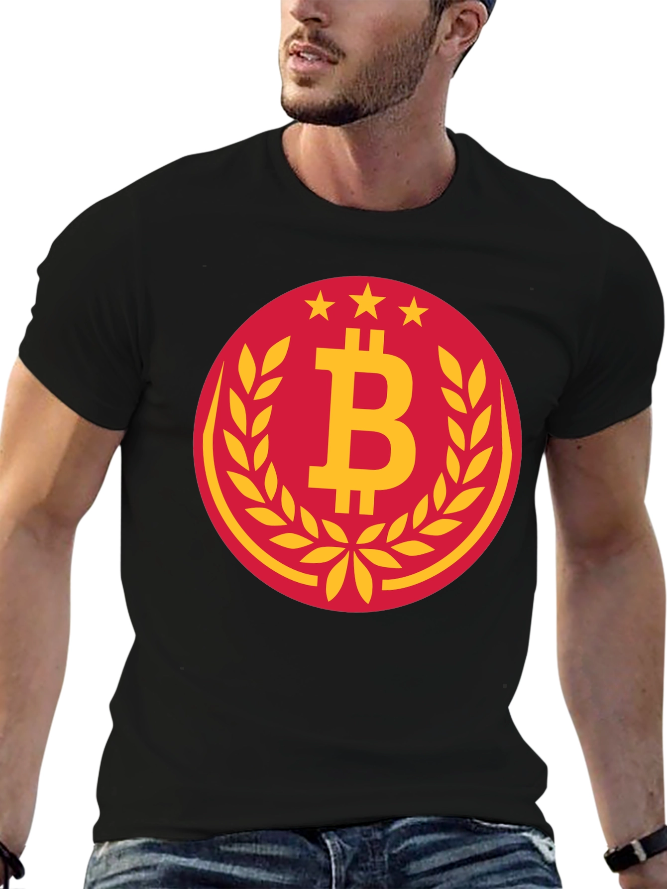 Bitcoin Circle Graphic Tee - Black Crypto T-Shirt