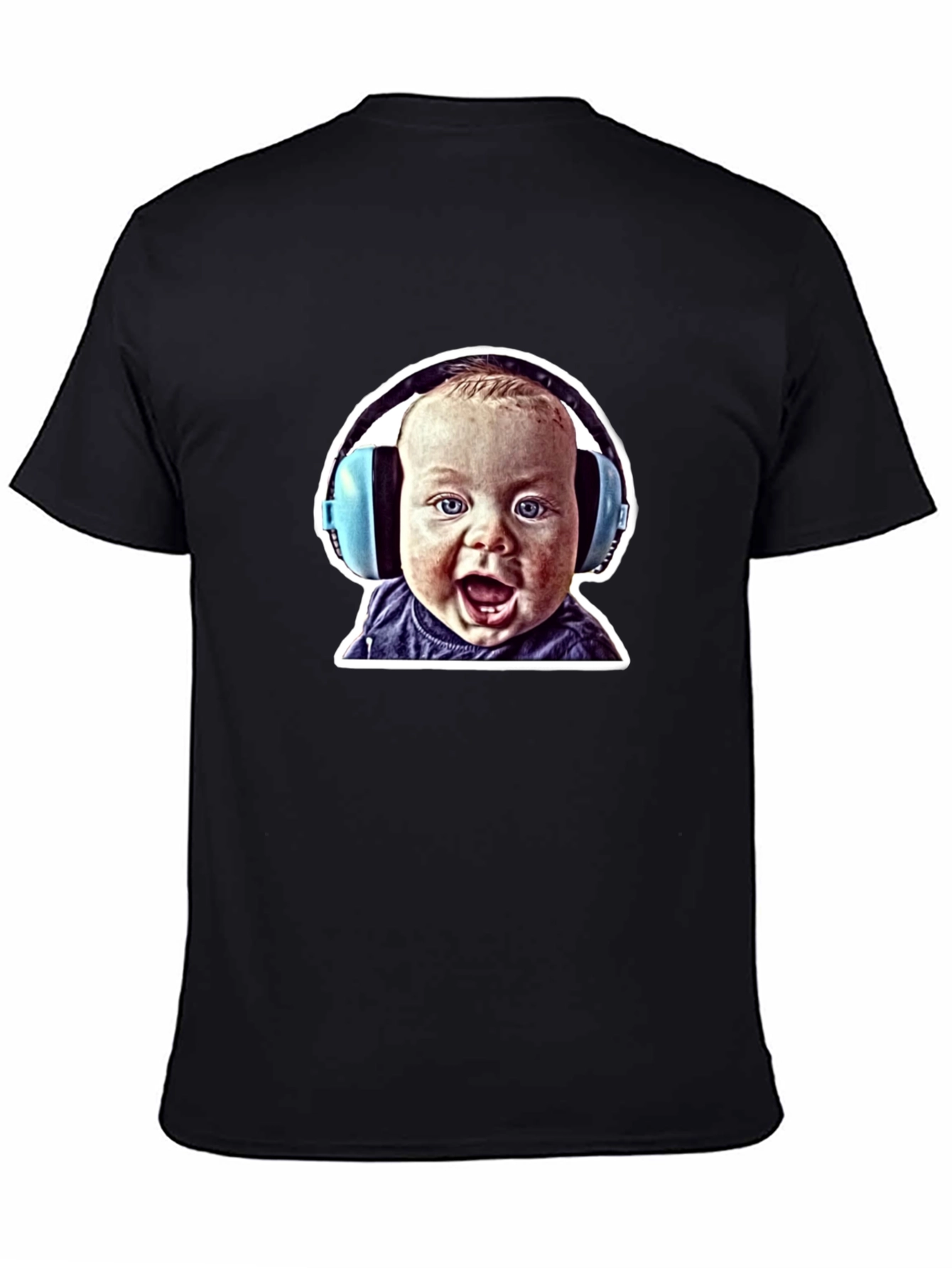 Baby with Headphones Graphic T-Shirt