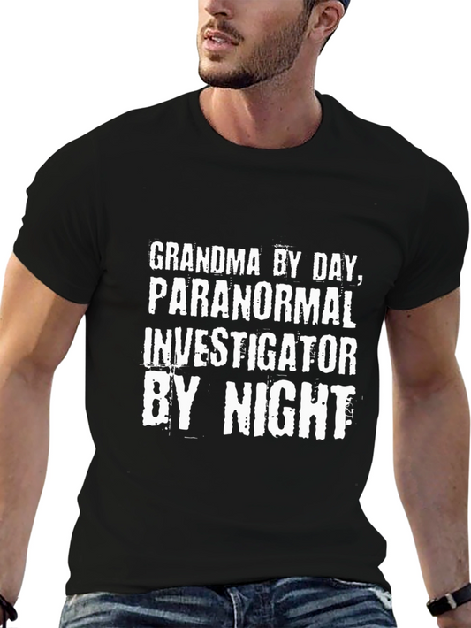 Grandma Paranormal Investigator Black T-Shirt