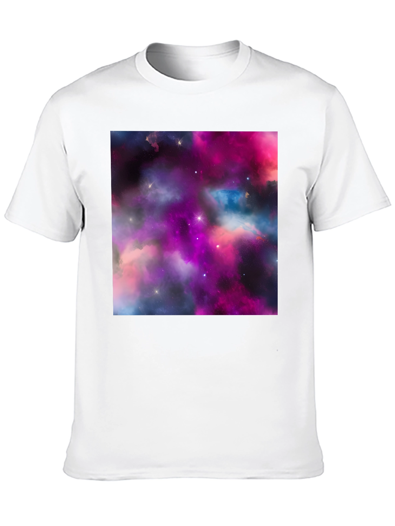 Galaxy Print Black T-Shirt - Stylish Outer Space Design