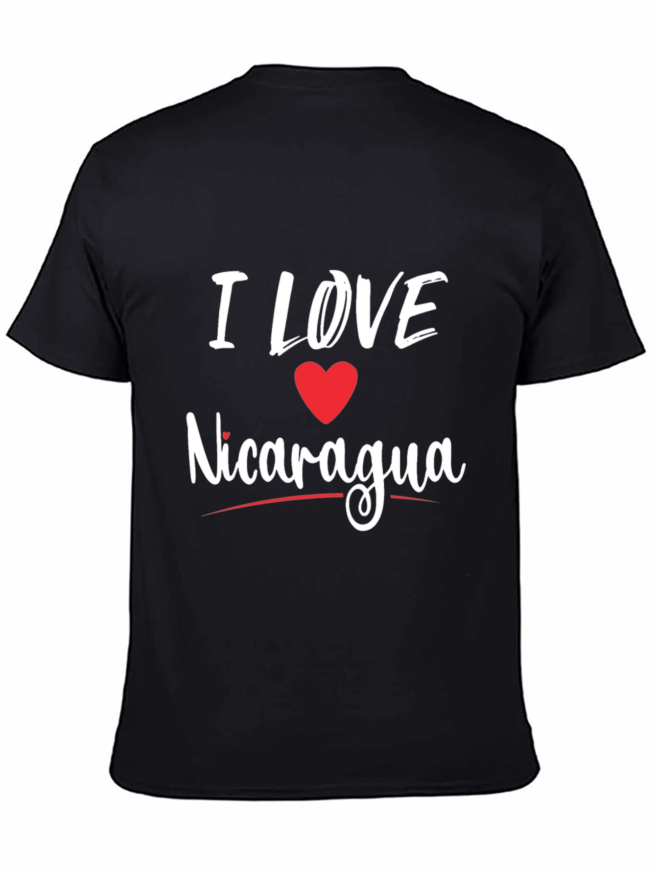 I Love Nicaragua T-Shirt - Black Cotton Tee