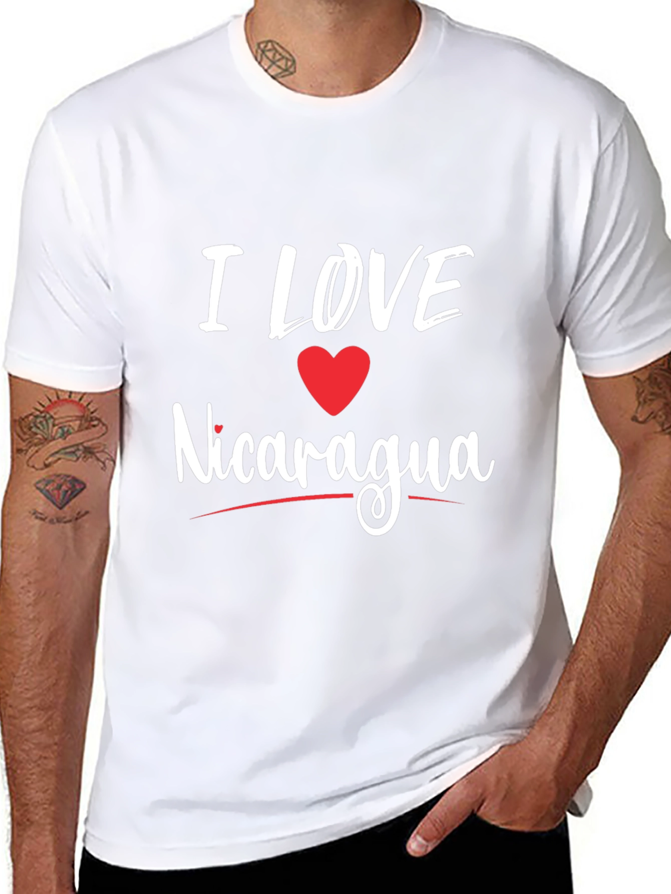 I Love Nicaragua T-Shirt - Black Cotton Tee